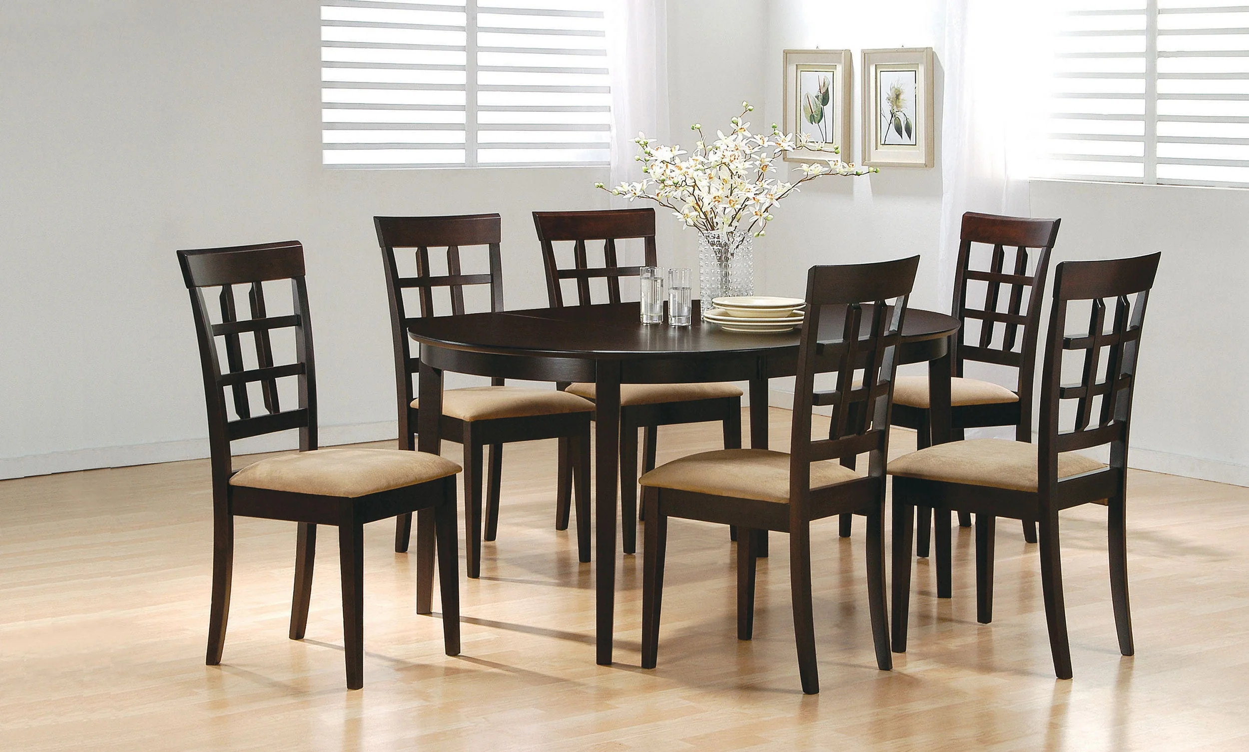 Gabriel Oval 60-inch Extension Leaf Dining Table Cappuccino - Image 8
