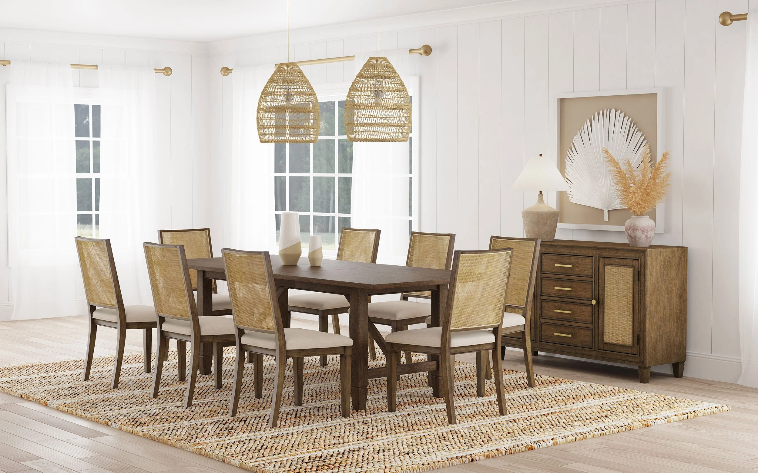 Matisse Rectangular Dining Table Set Light Brown - Image 6