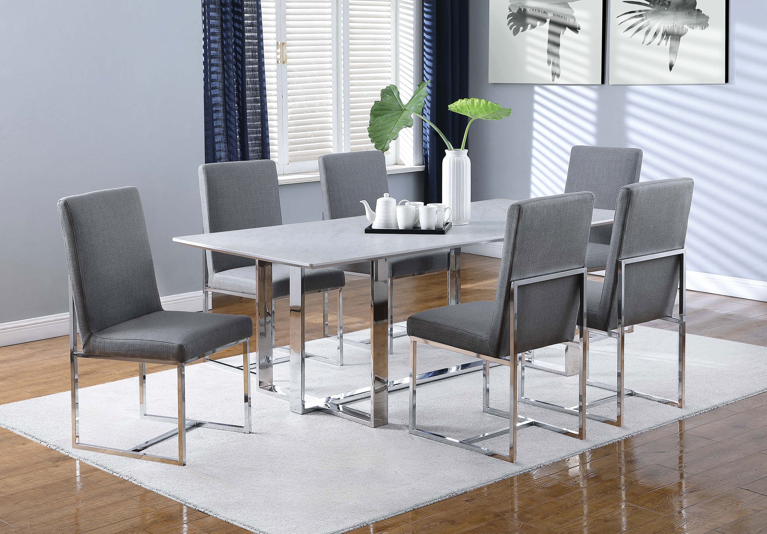 Mackinnon Upholstered Dining Side Chair Grey (Set of 2) - Image 12