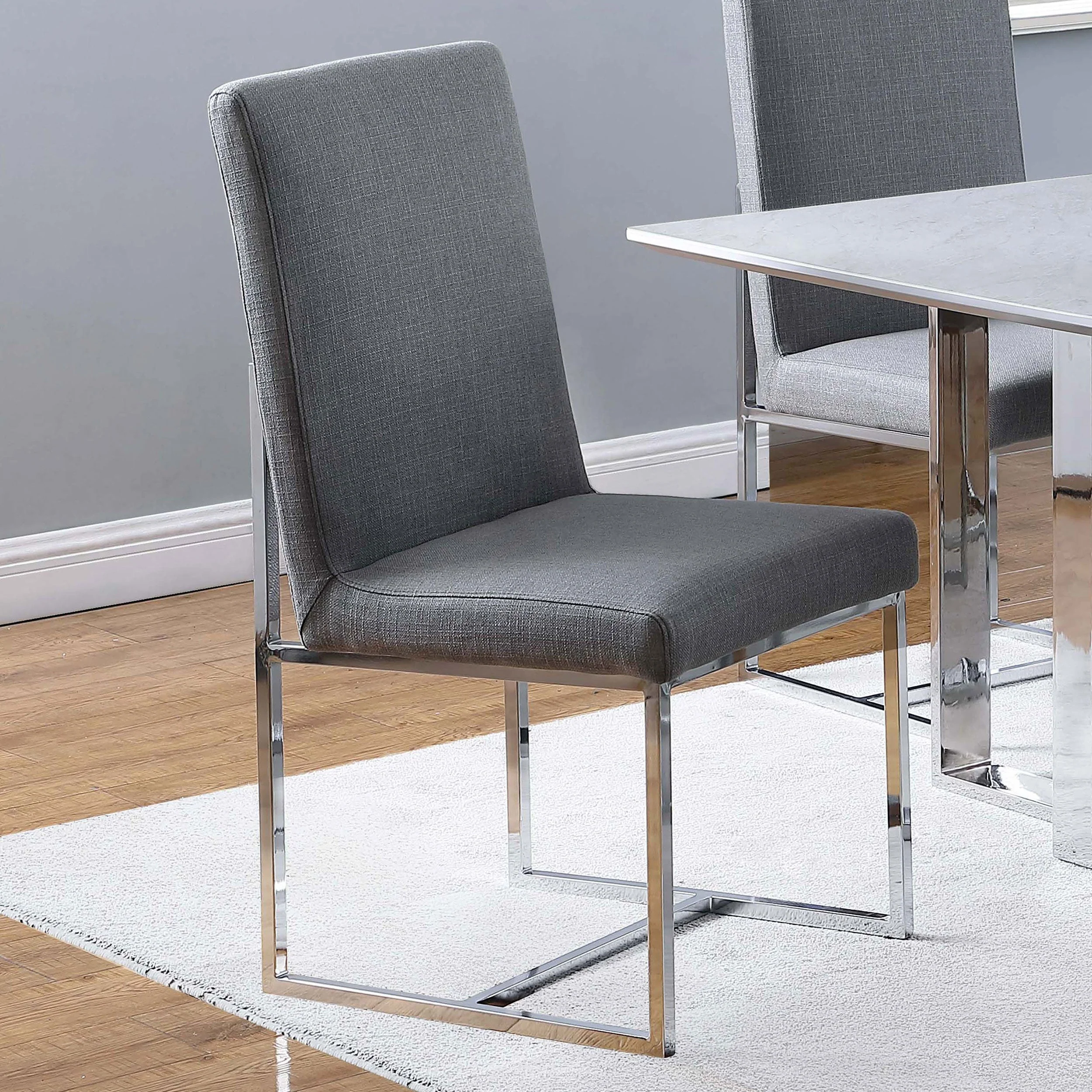 Mackinnon Upholstered Dining Side Chair Grey (Set of 2) - Image 3
