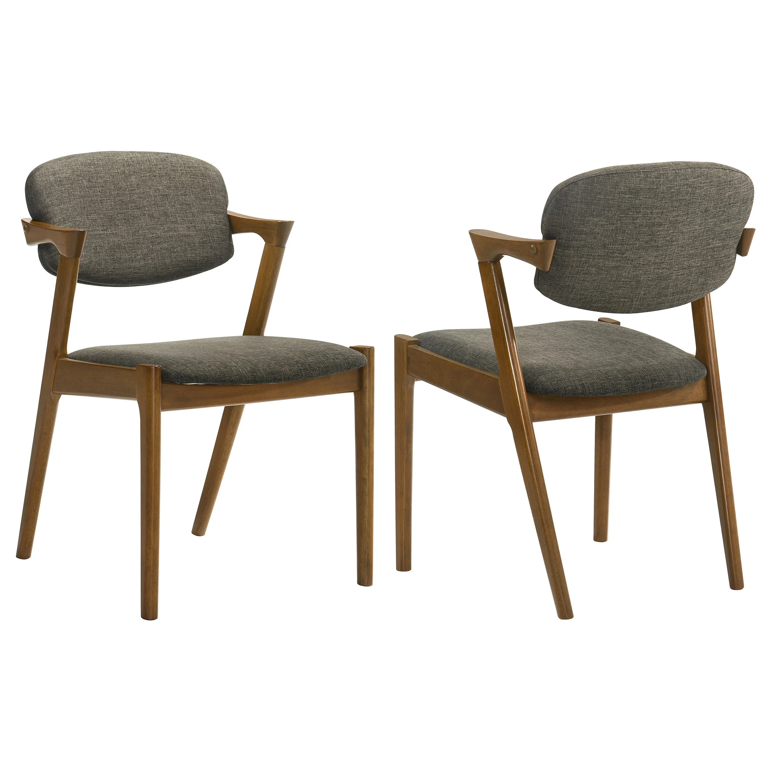 Malone Padded Wood Dining Arm Chair Dark Walnut (Set of 2) - Image 2