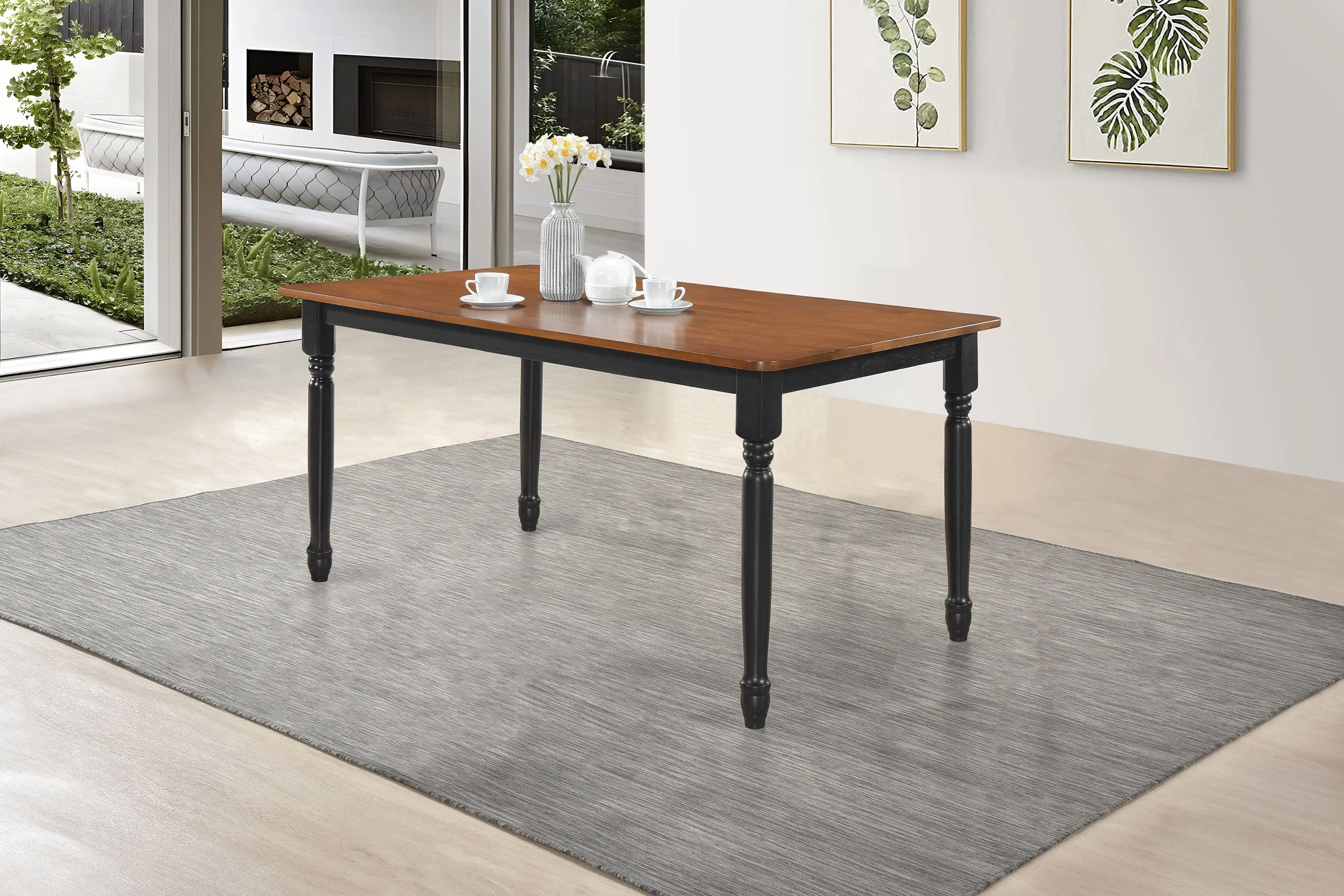 Hollyoak Rectangular 63-inch Wood Dining Table Walnut - Image 3