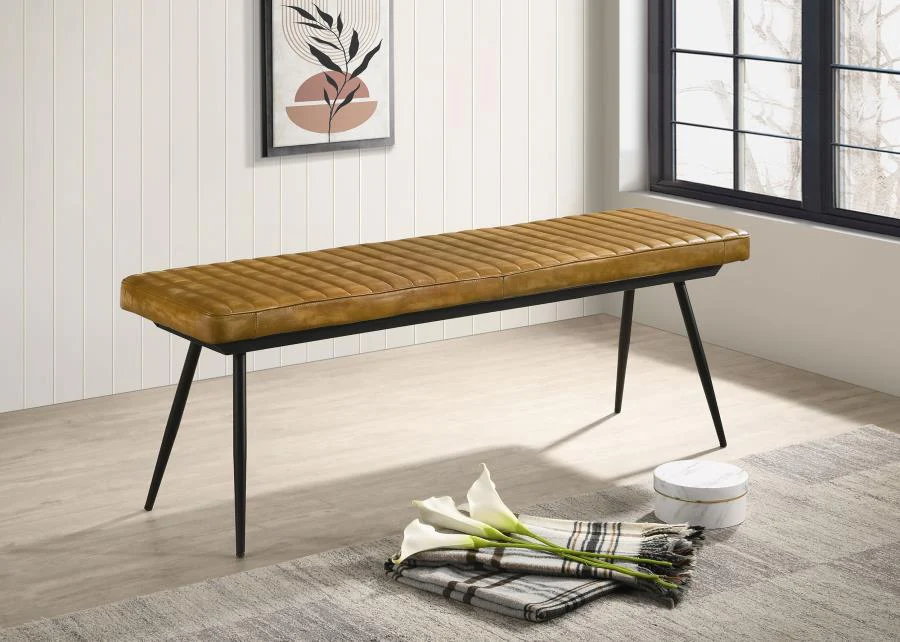Misty Leather Upholstered Dining Bench