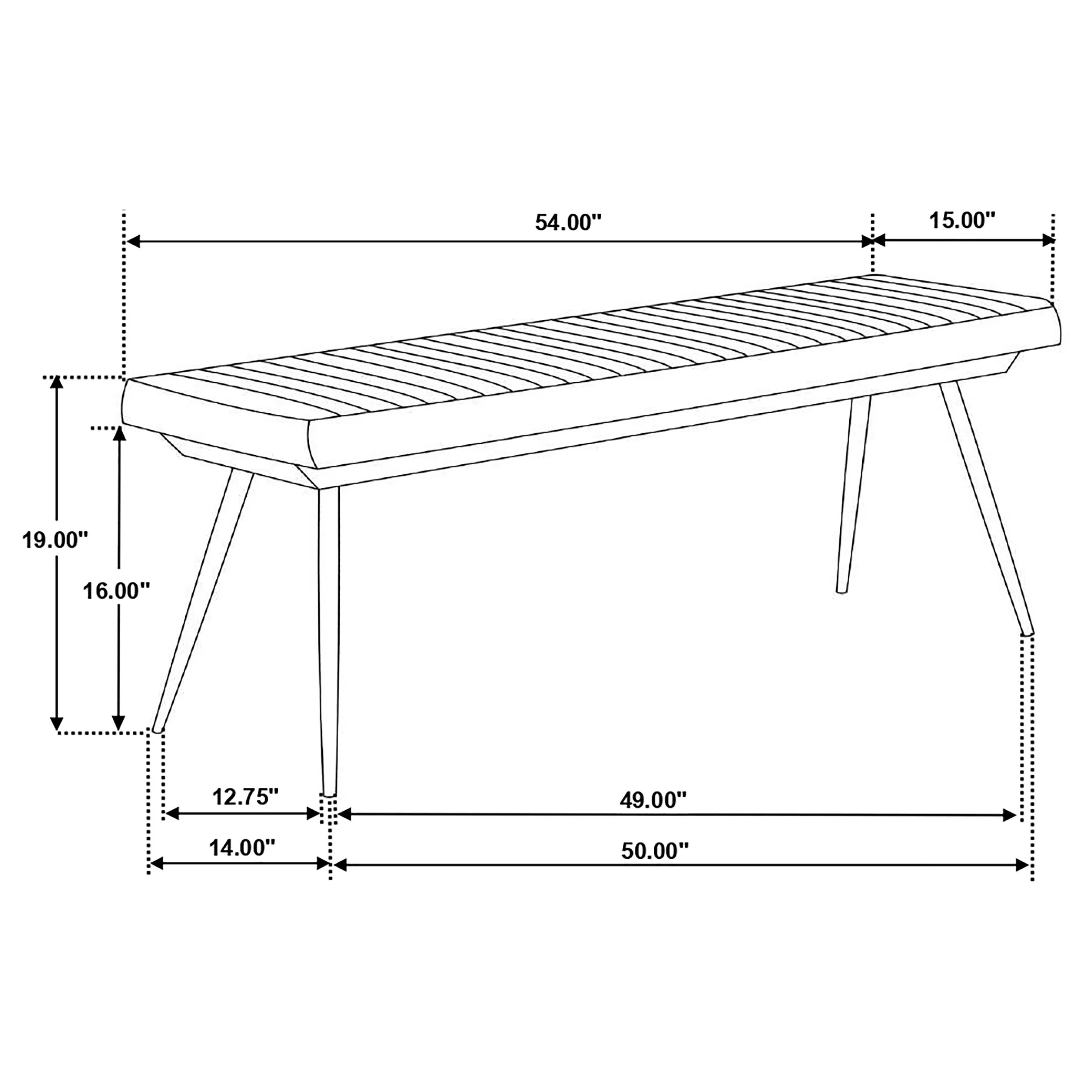Misty Leather Upholstered Dining Bench - Image 14