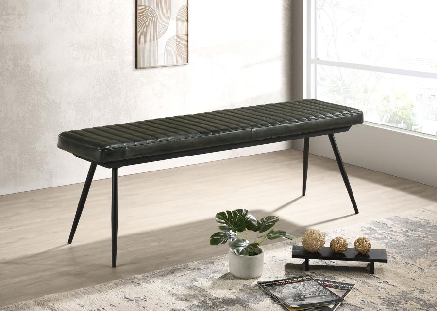 Misty Leather Upholstered Dining Bench - Image 2