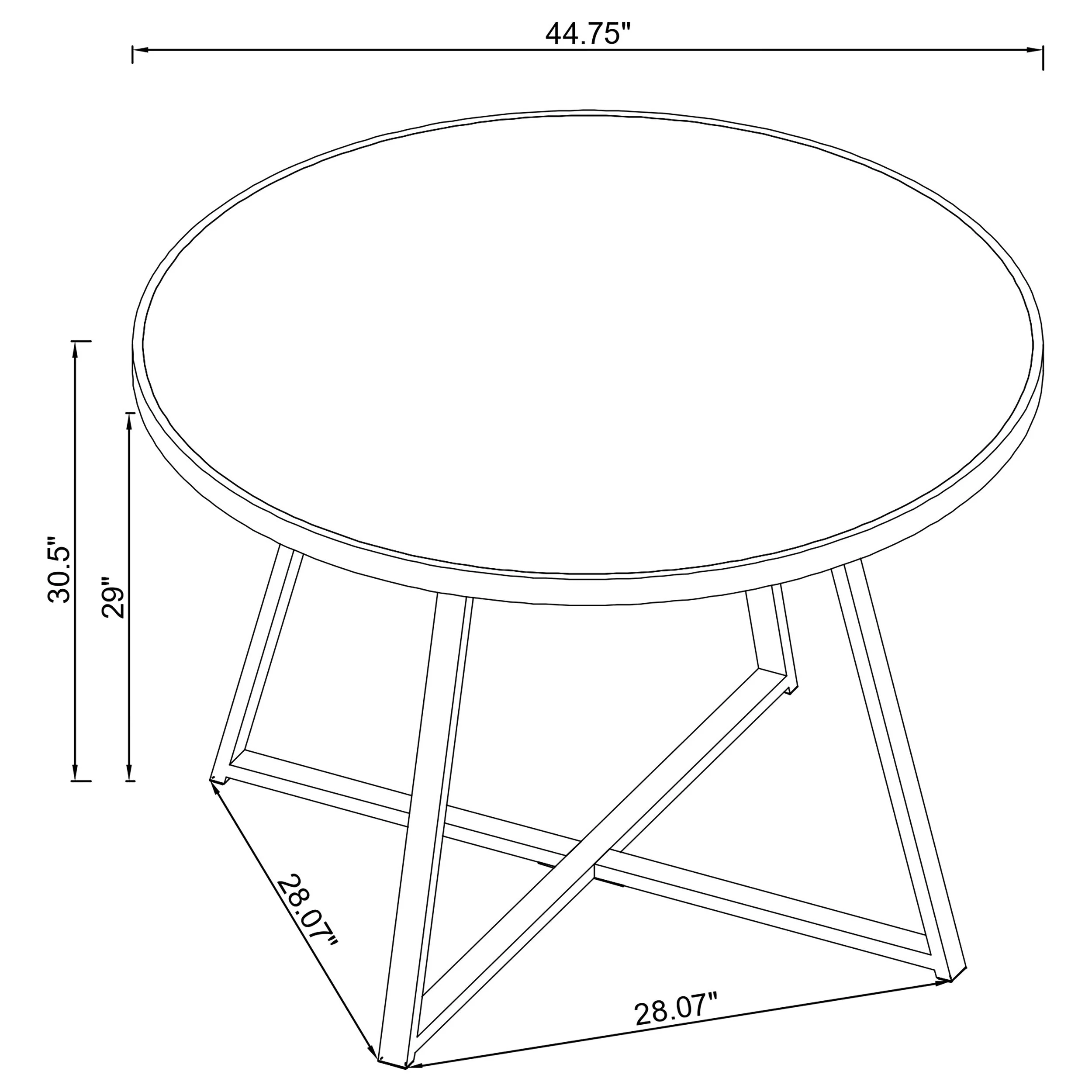 Jillian Round 45-inch Mirror Top Dining Table Black Nickel - Image 6