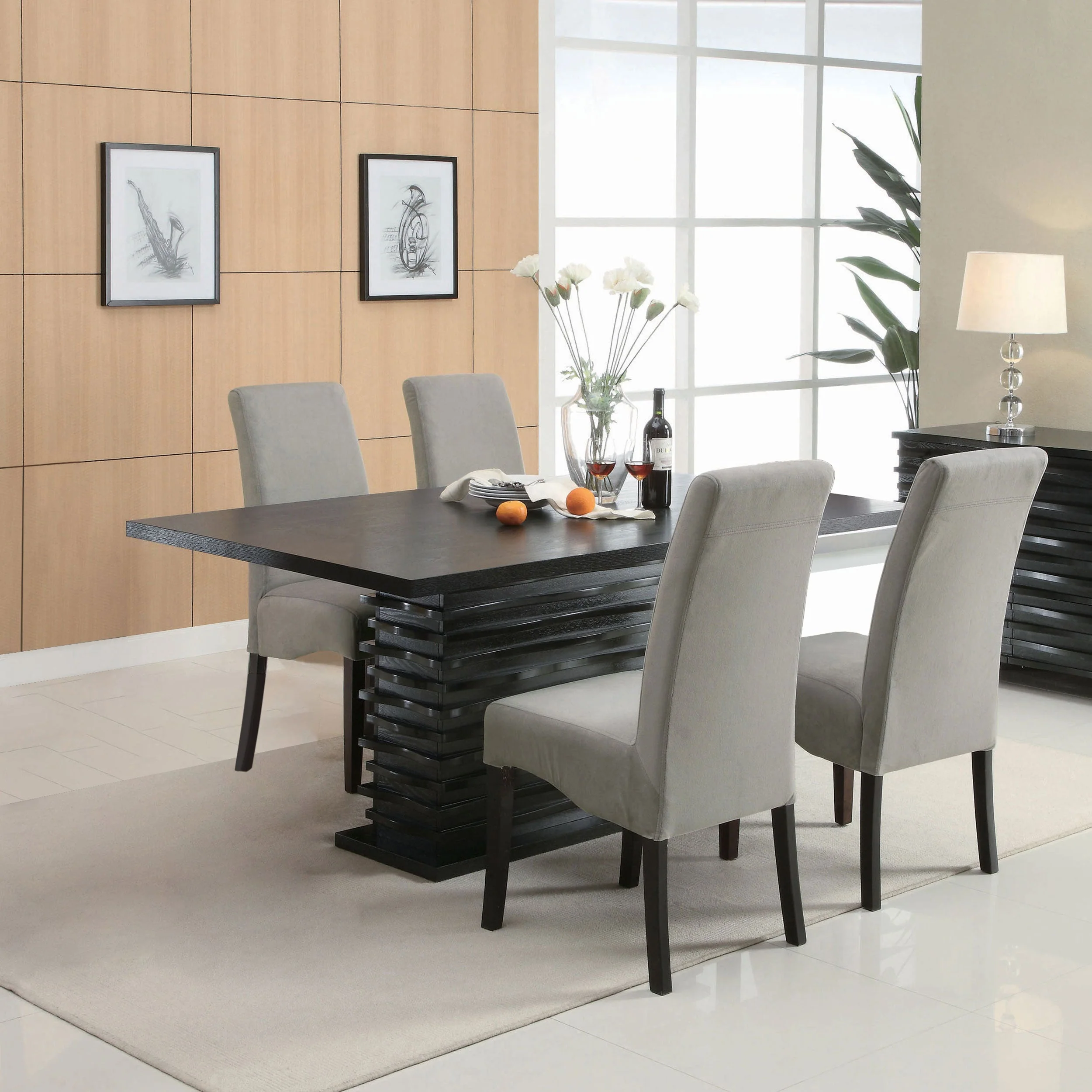 Stanton Rectangular Dining Table Set Grey - Image 3