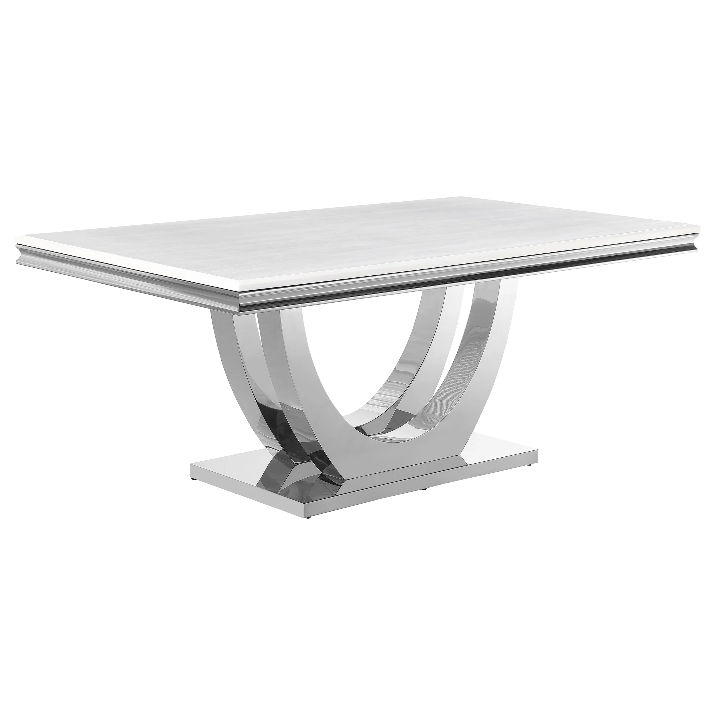 Kerwin Rectangular 71-inch Stone Top Dining Table White - Image 2