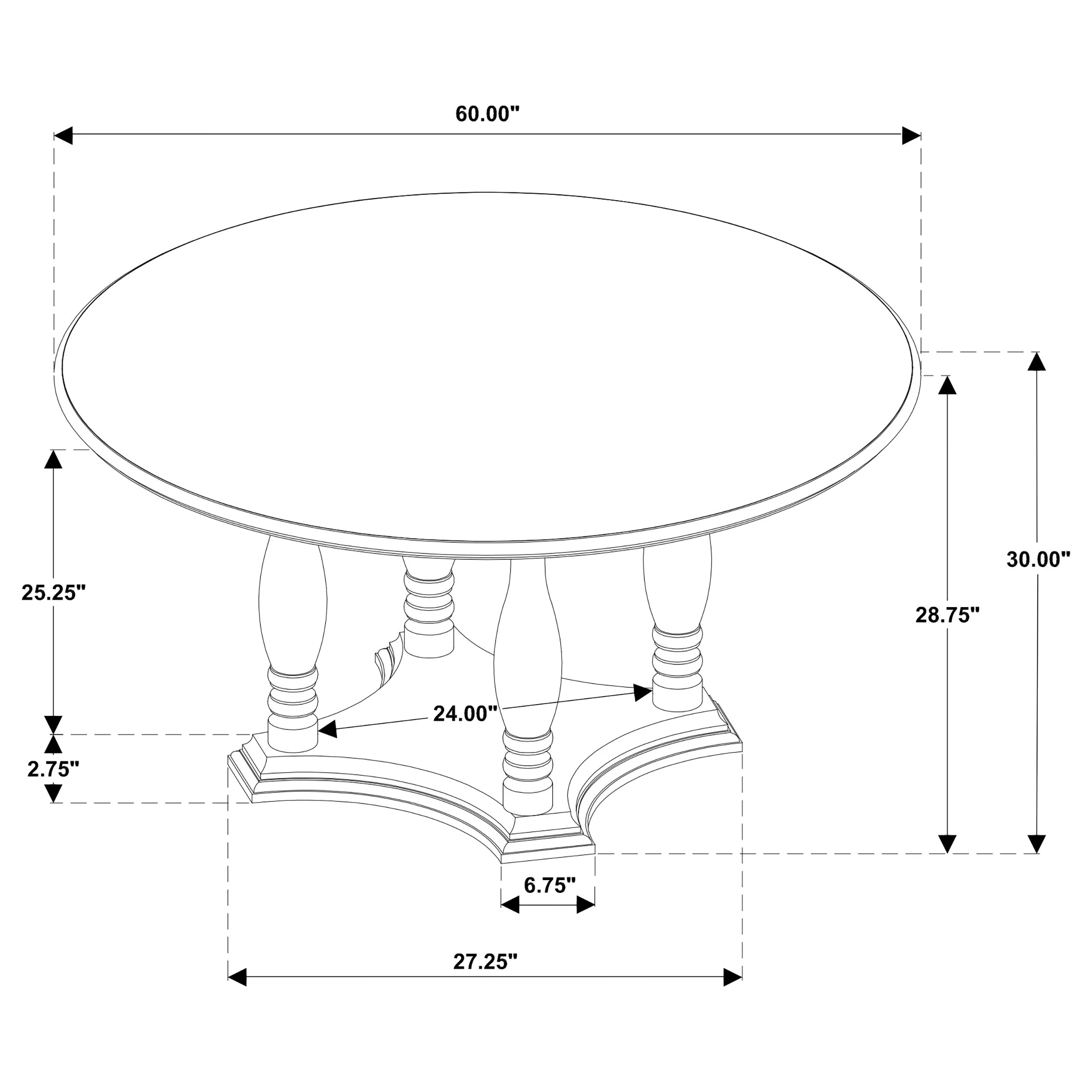 Landon 60-inch Round Wood Pedestal Dining Table Rich Brown - Image 7