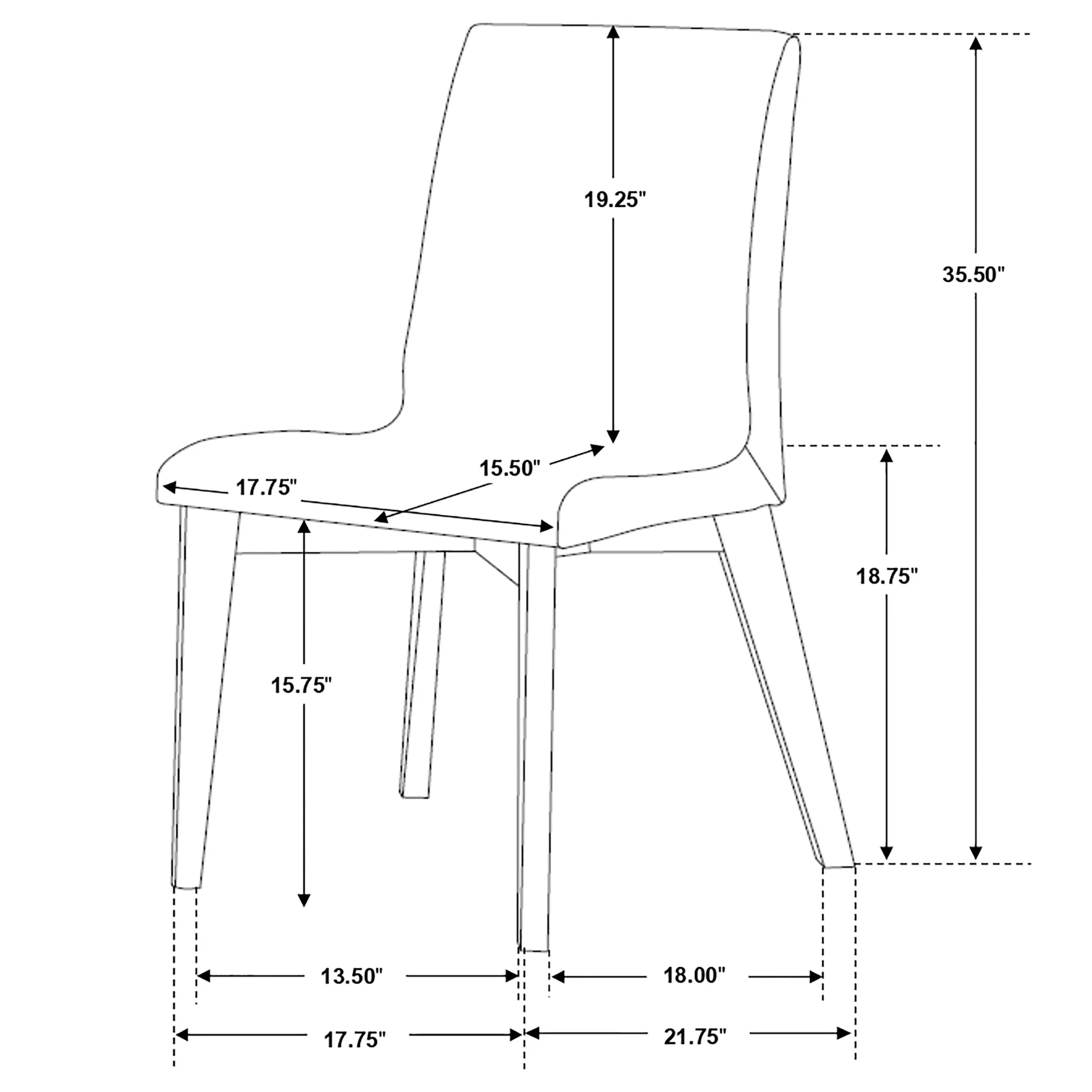 Redbridge Upholstered Dining Side Chair Walnut (Set of 2) - Image 6