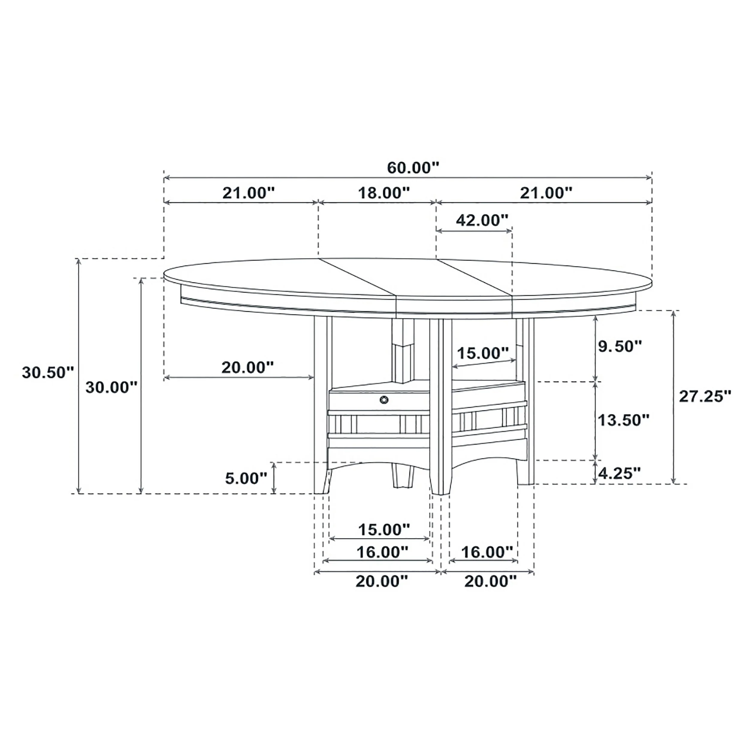 Lavon Oval 60-inch Extension Leaf Dining Table Medium - Image 16