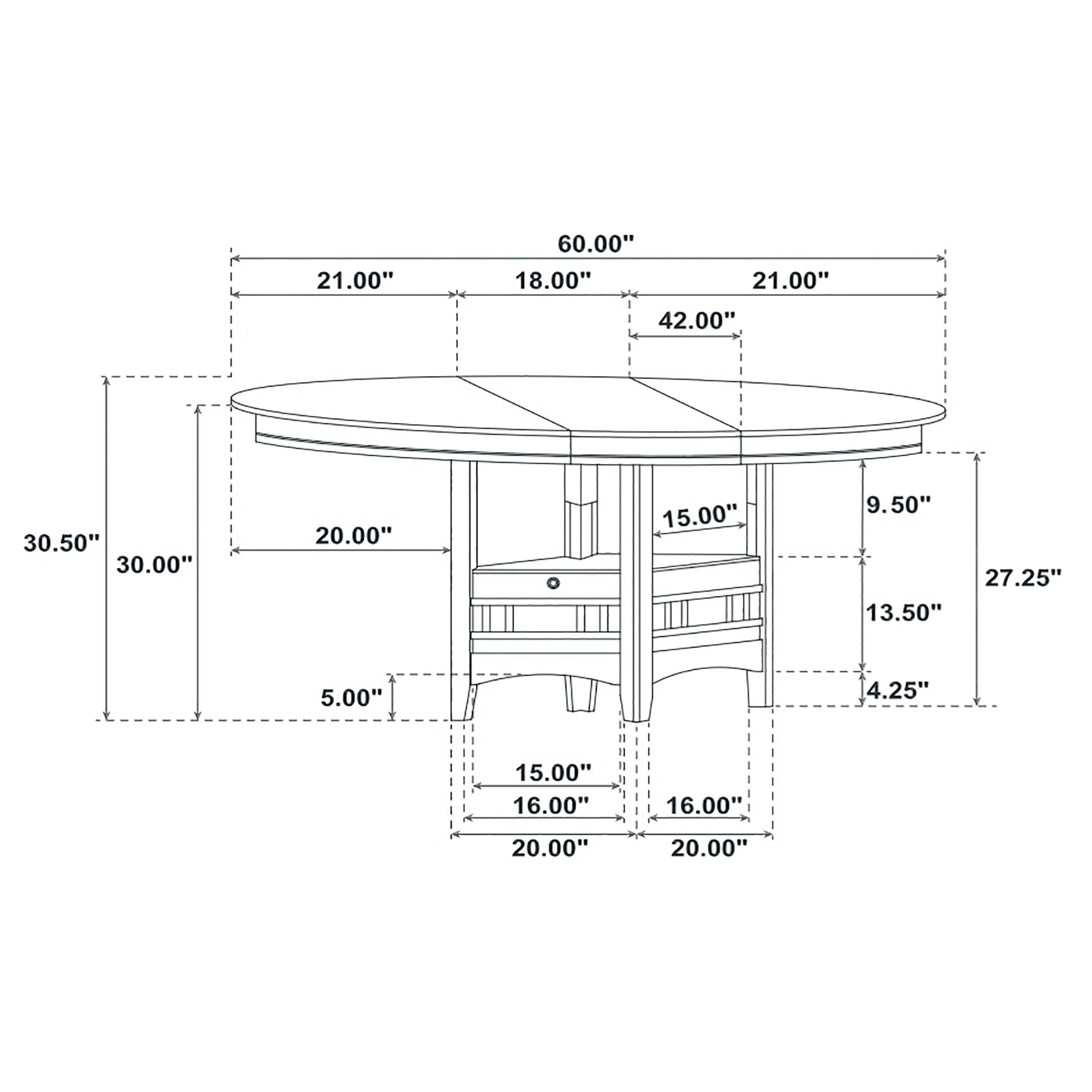 Lavon Oval 60-inch Extension Leaf Dining Table Medium - Image 17