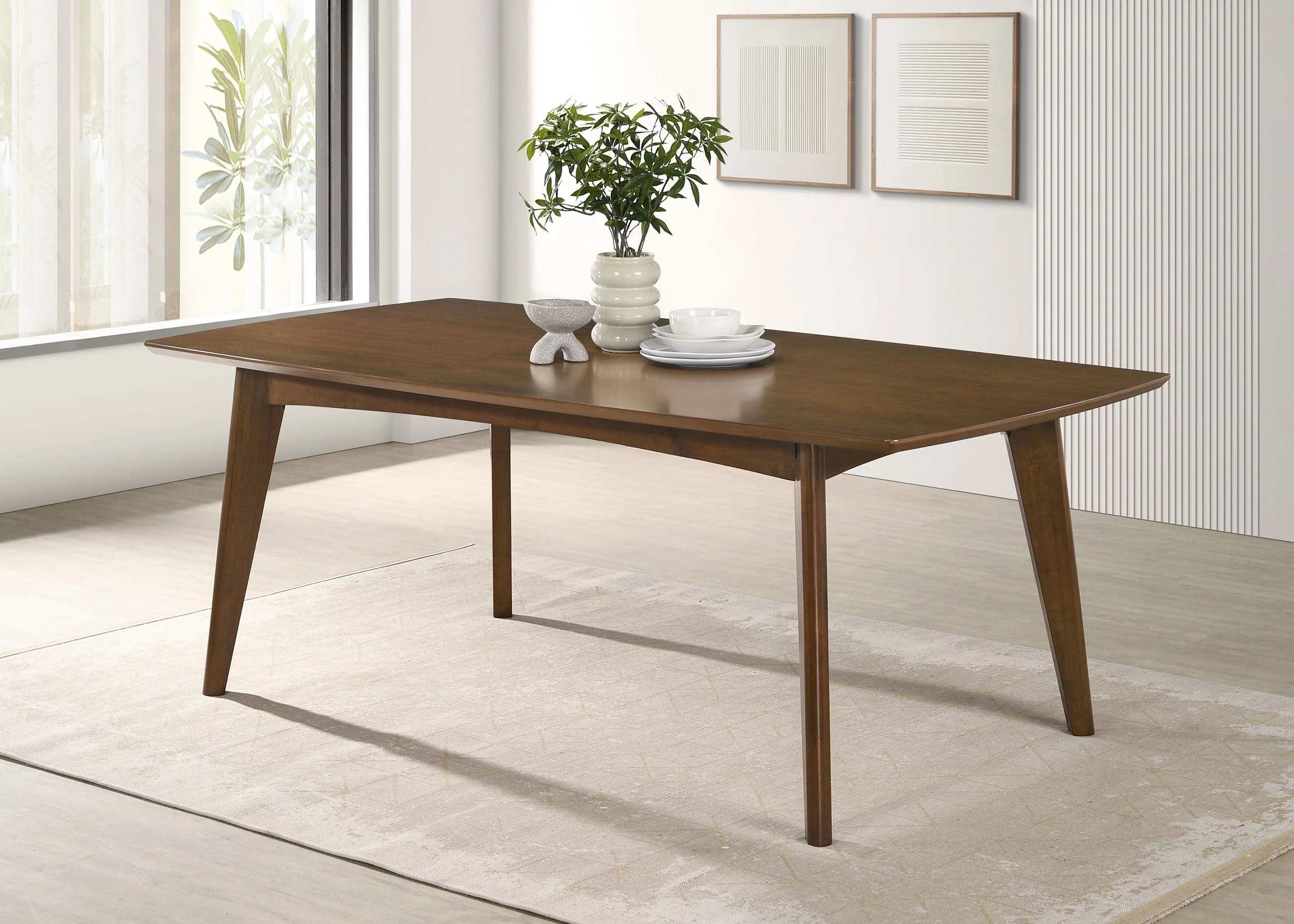 Malone Rectangular 78-inch Wood Dining Table Dark Walnut - Image 3