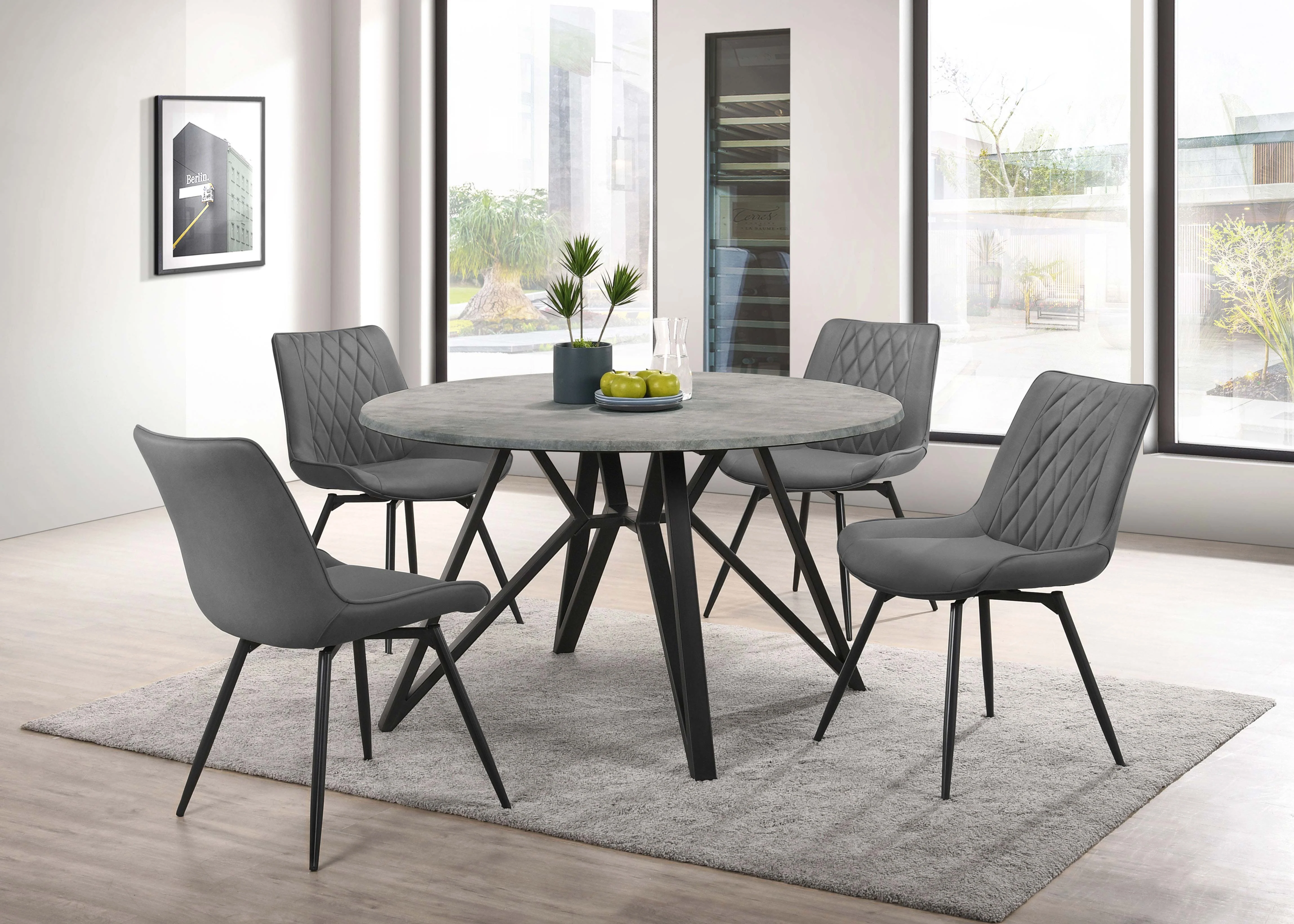 Neil Round 50-inch SmartTop Dining Table Gunmetal - Image 8
