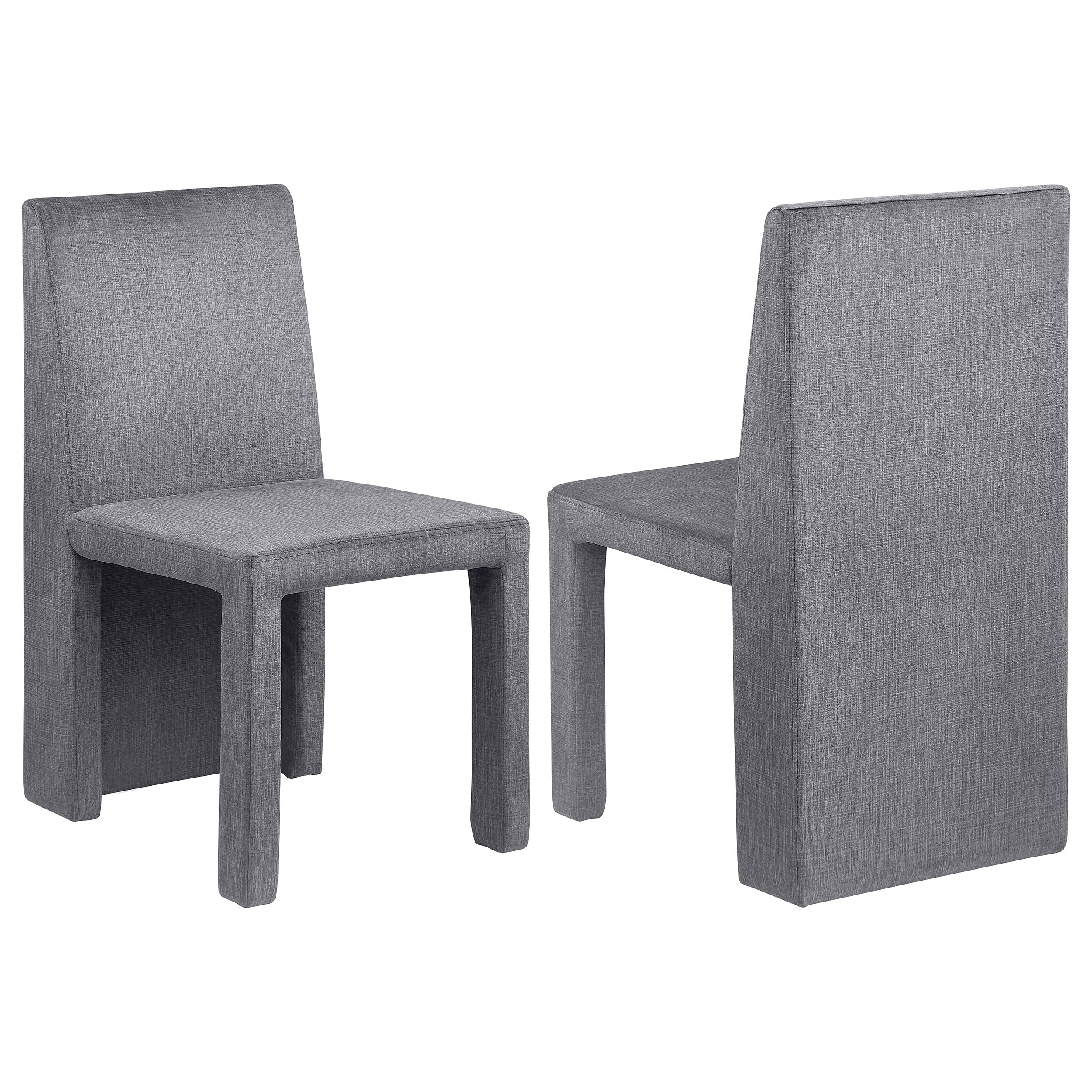 Tordera Velvet Upholstered Dining Side Chair Grey (Set of 2) - Image 2