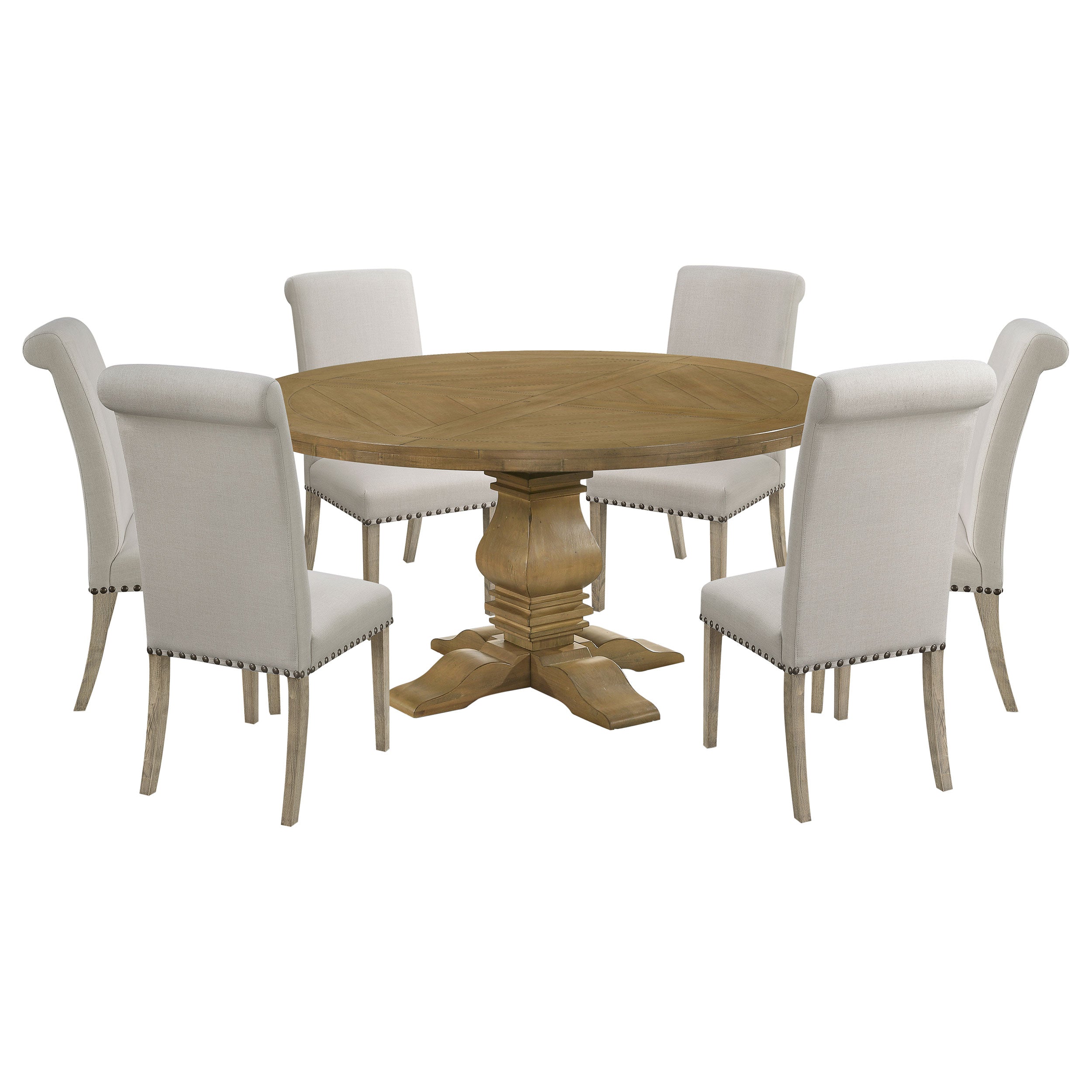 Florence Round Dining Table Set Rustic Honey - Image 6