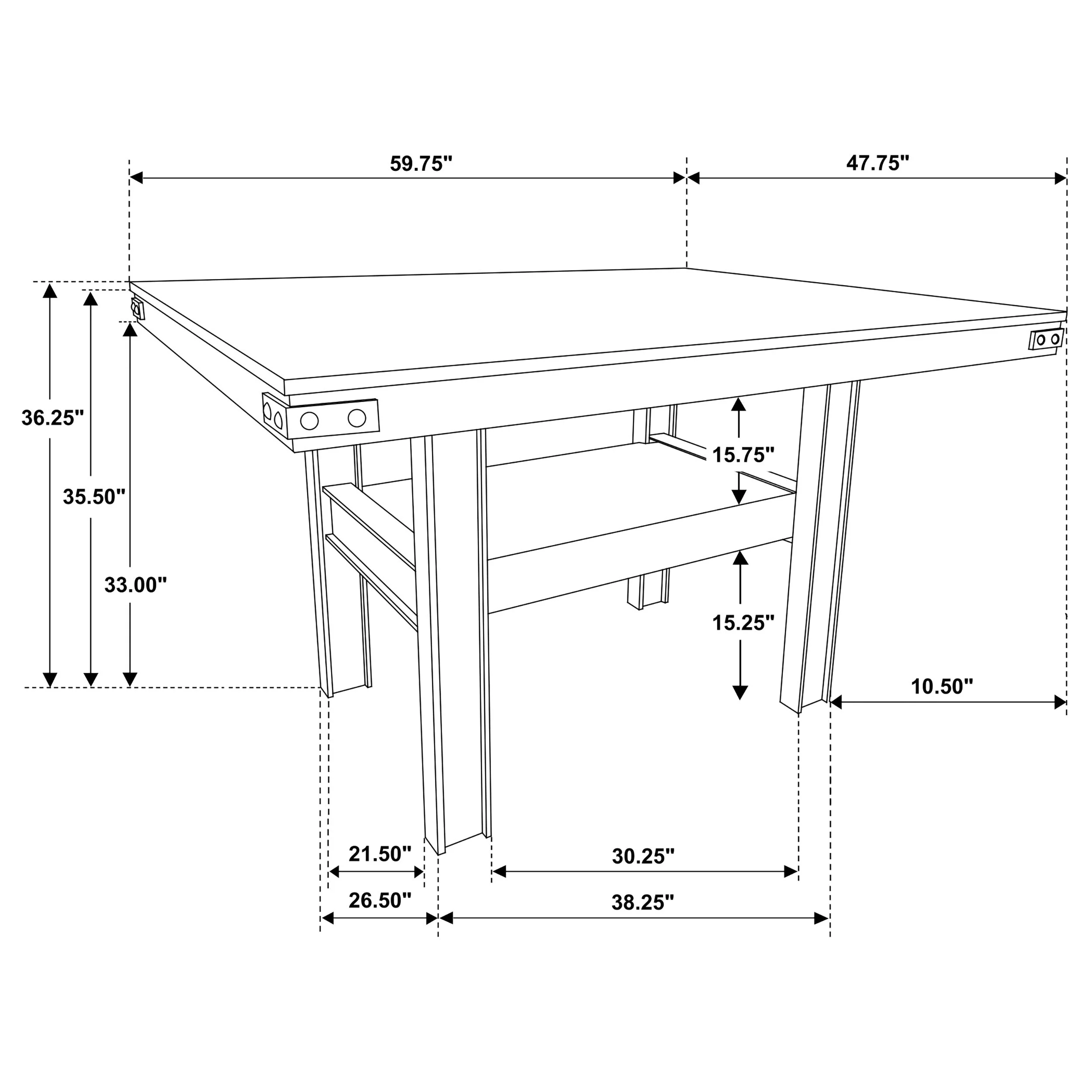 Patterson 60-inch Counter Height Dining Table Mango Oak - Image 9