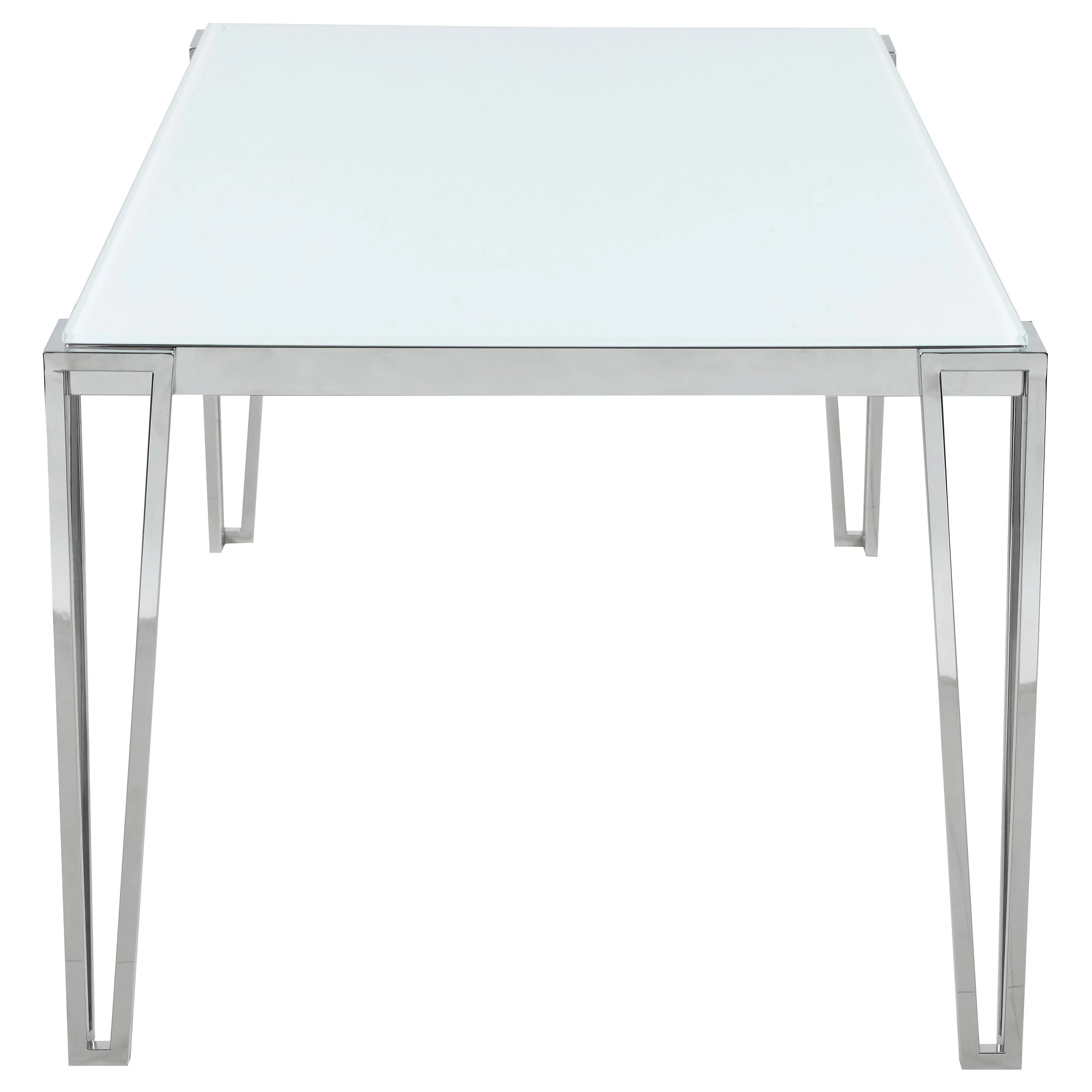 Pauline Rectangular 64-inch Glass Top Dining Table Chrome - Image 5