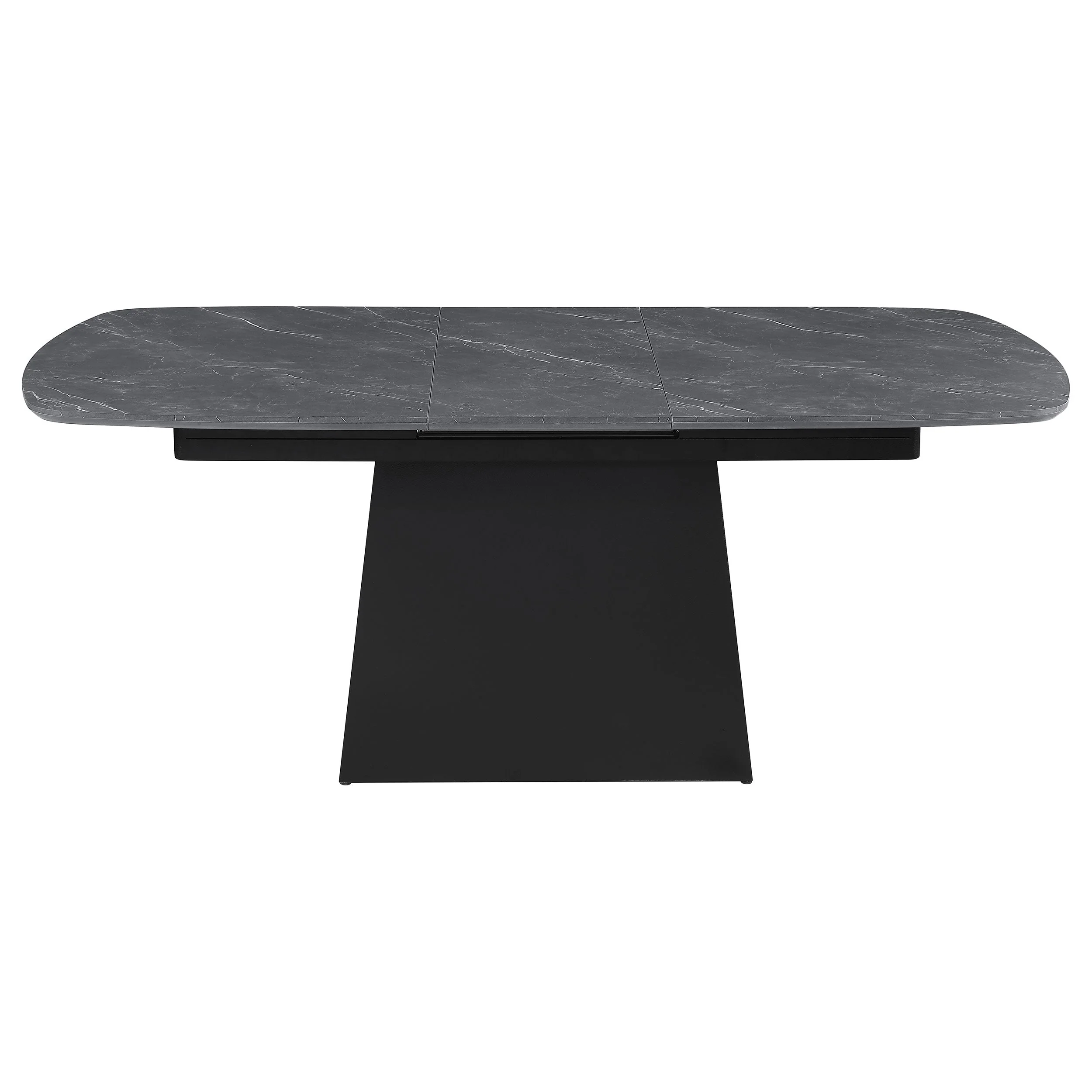Potero 73-inch Faux Marble Extension Leaf Dining Table Black - Image 6