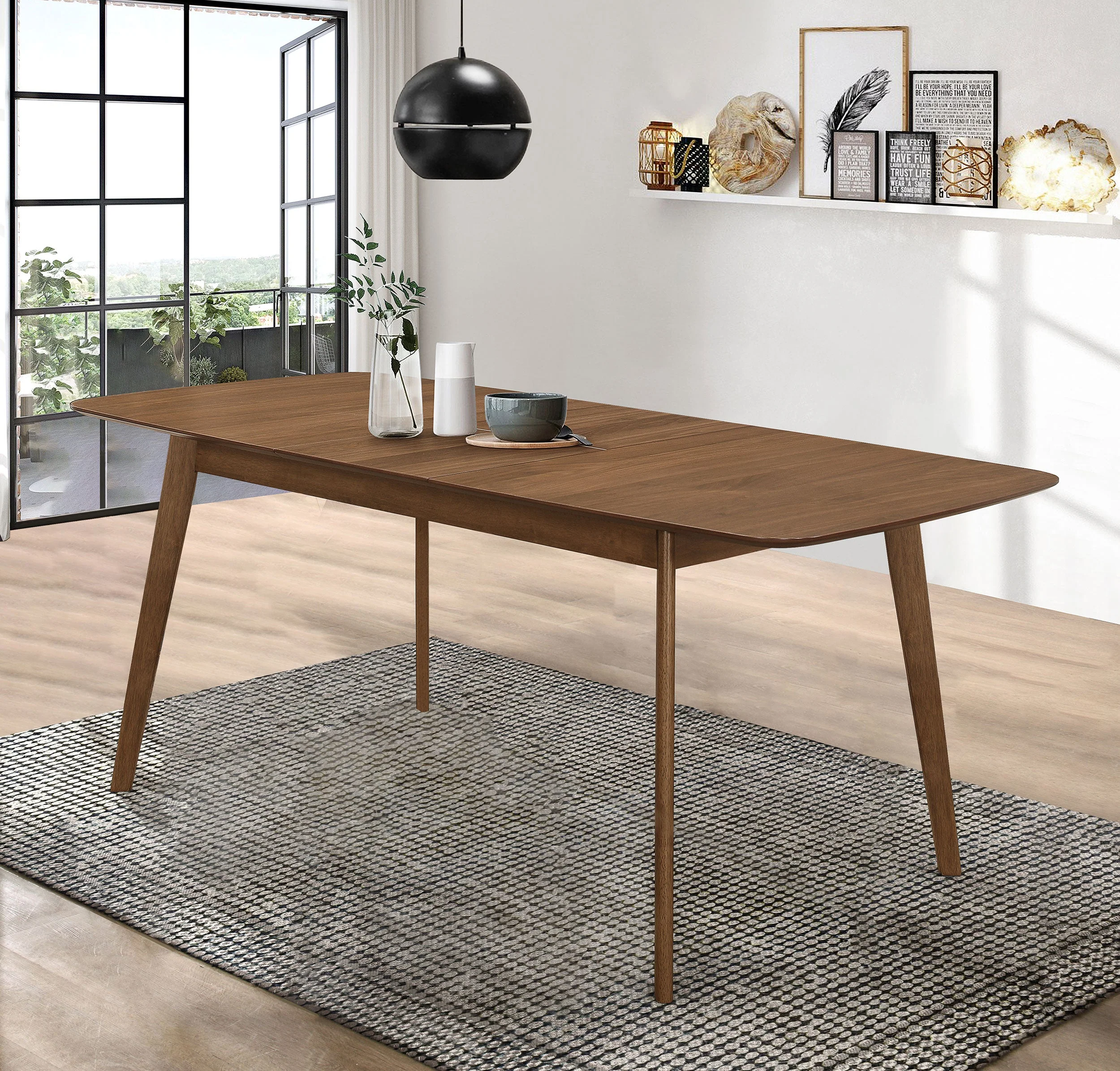 Redbridge 75-inch Extension Leaf Dining Table Natural Walnut - Image 3