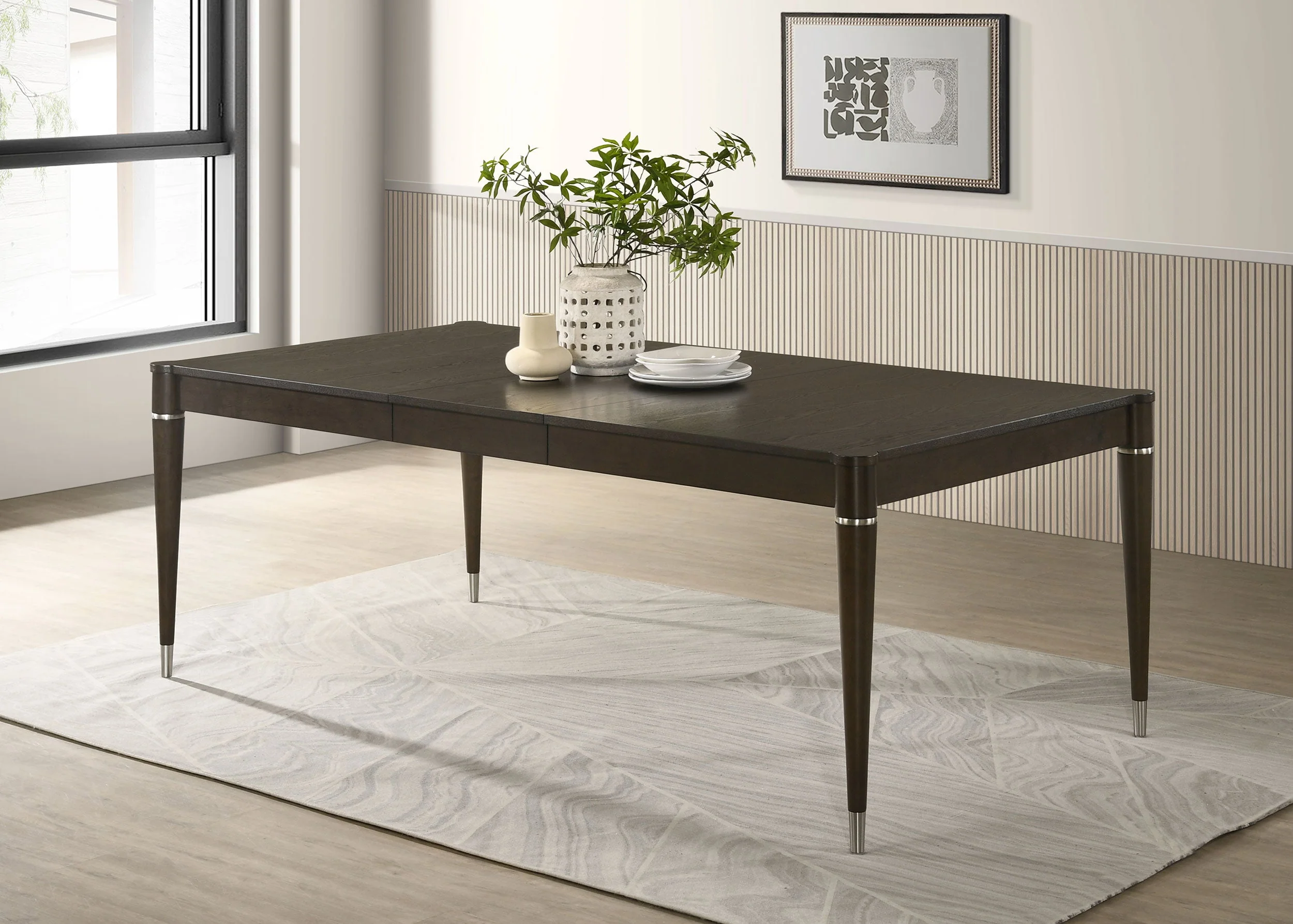 Reseda 81-inch Extension Leaf Dining Table Ash Brown - Image 3