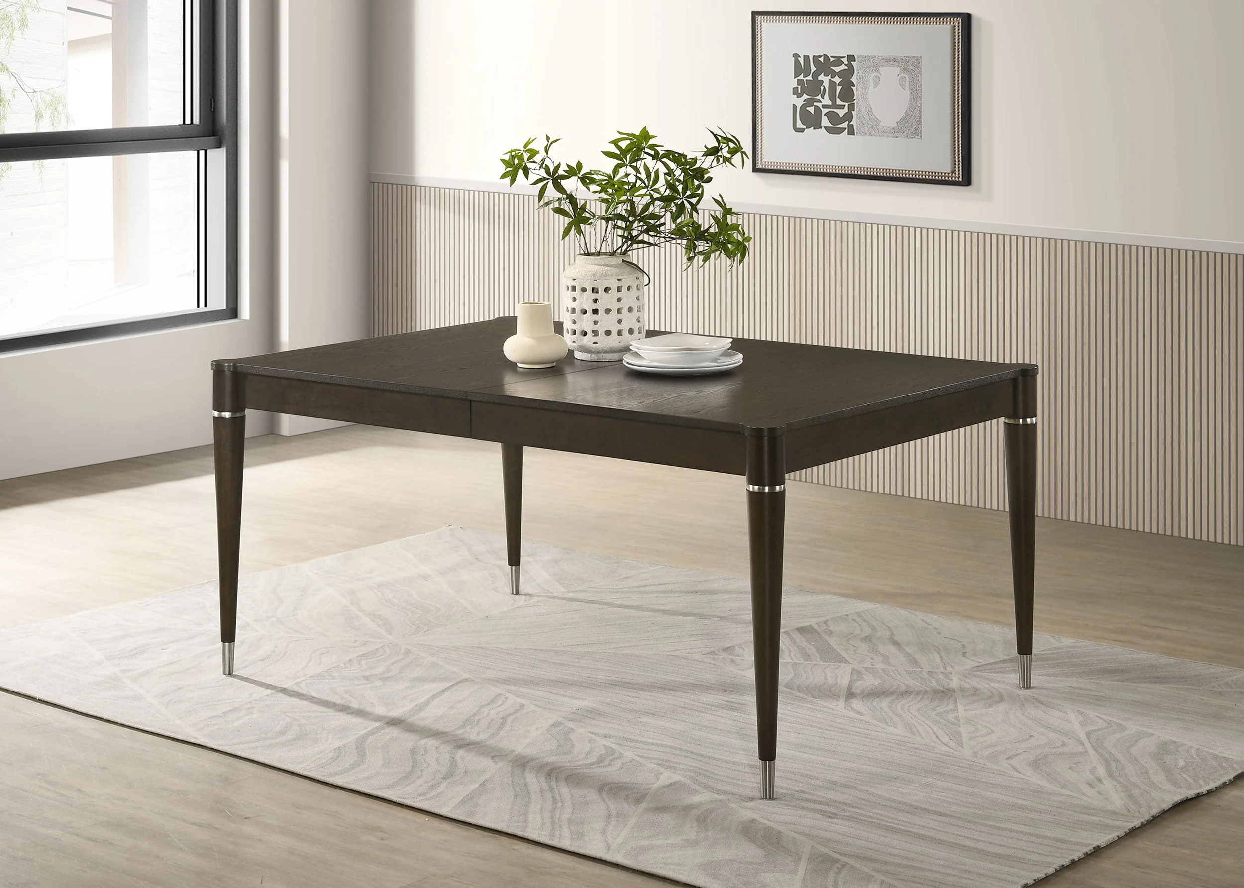 Reseda 81-inch Extension Leaf Dining Table Ash Brown - Image 4