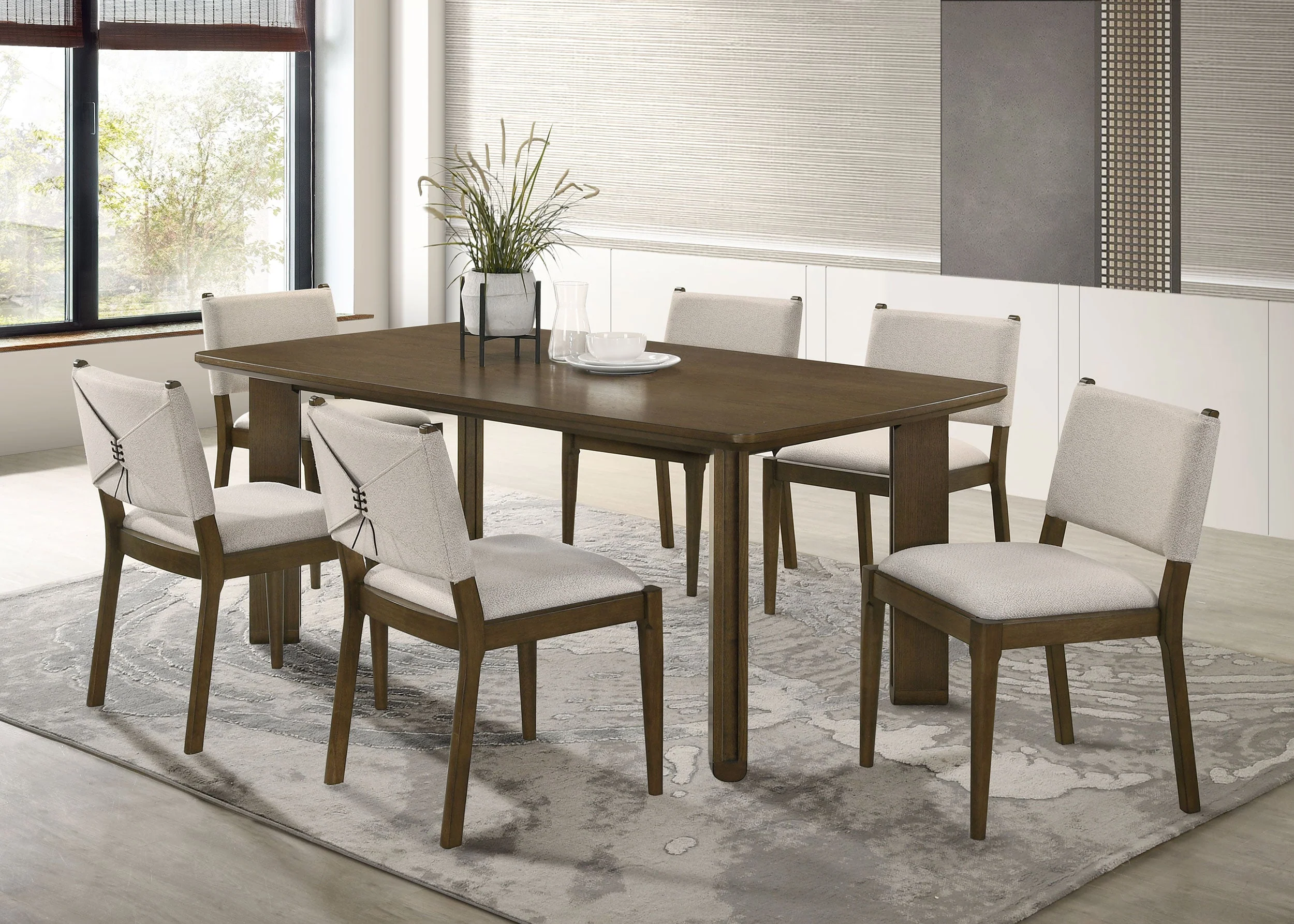 Ottowa Round Wood Dining Room Table Set Brown - Image 4