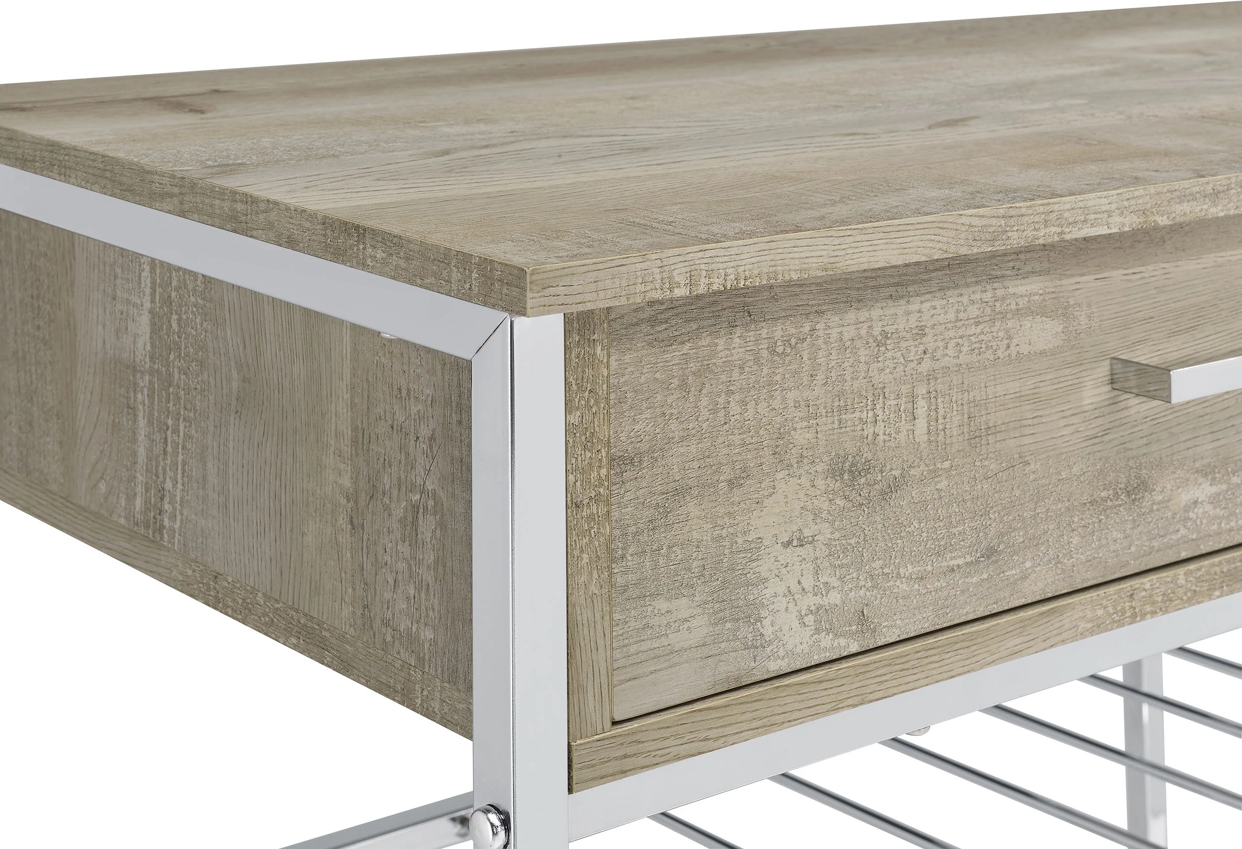 Melrose 2-drawer Home Bar Storage with Wine Rack Grey - Image 10