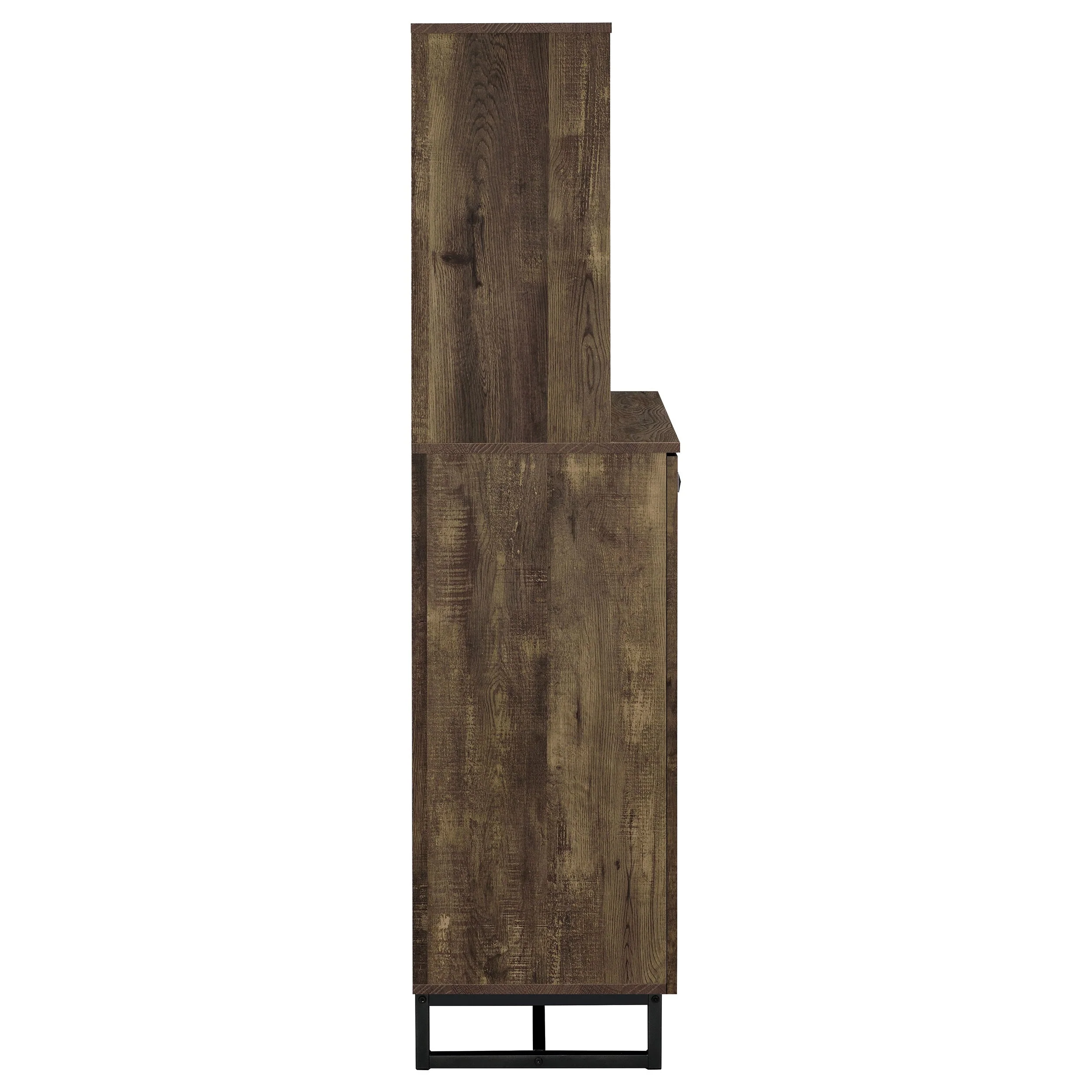 Mendoza 2-door Home Bar Cabinet Wine Storage Rustic Oak - Image 10