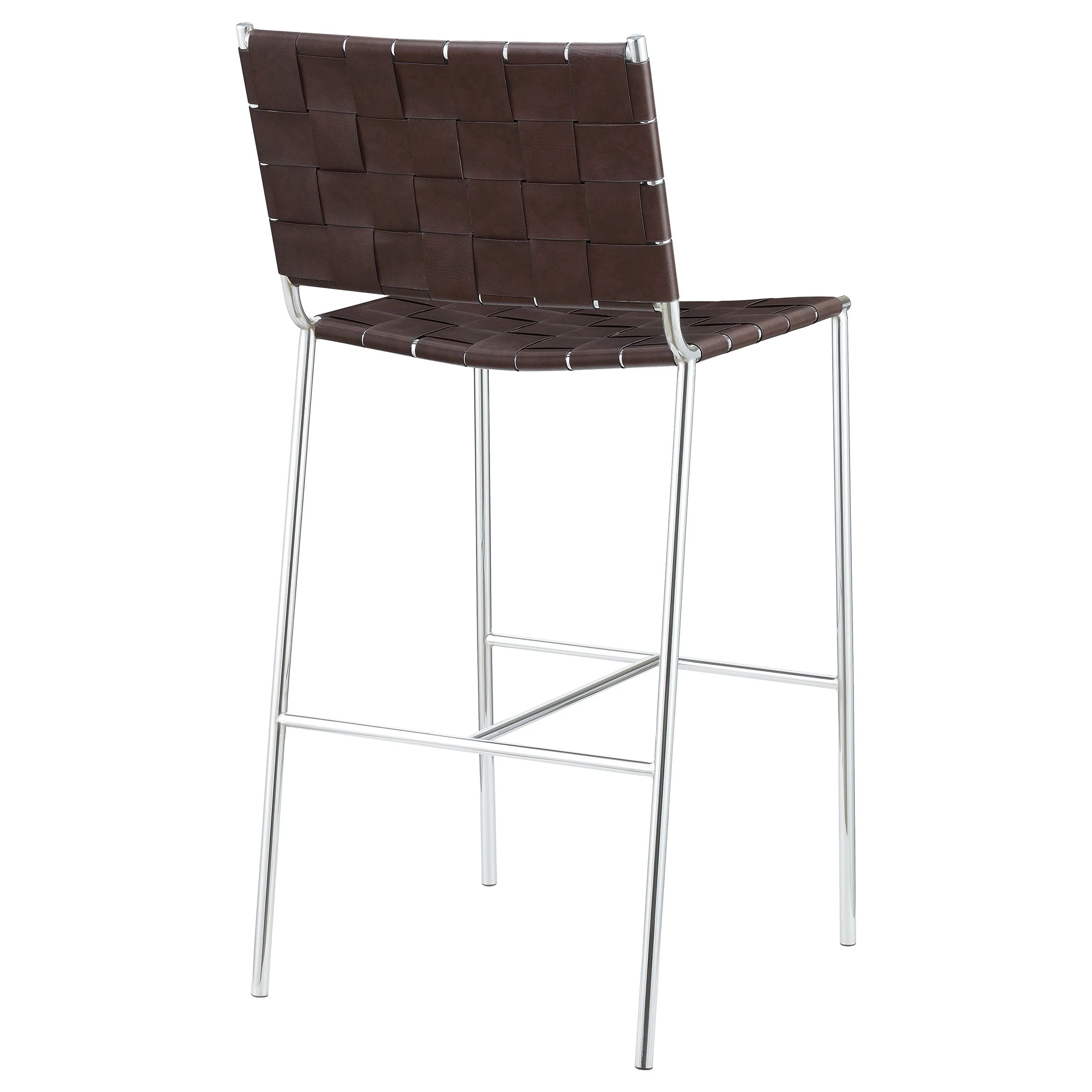 Adelaide Upholstered Pub Height Bar Stool Brown and Chrome - Image 8