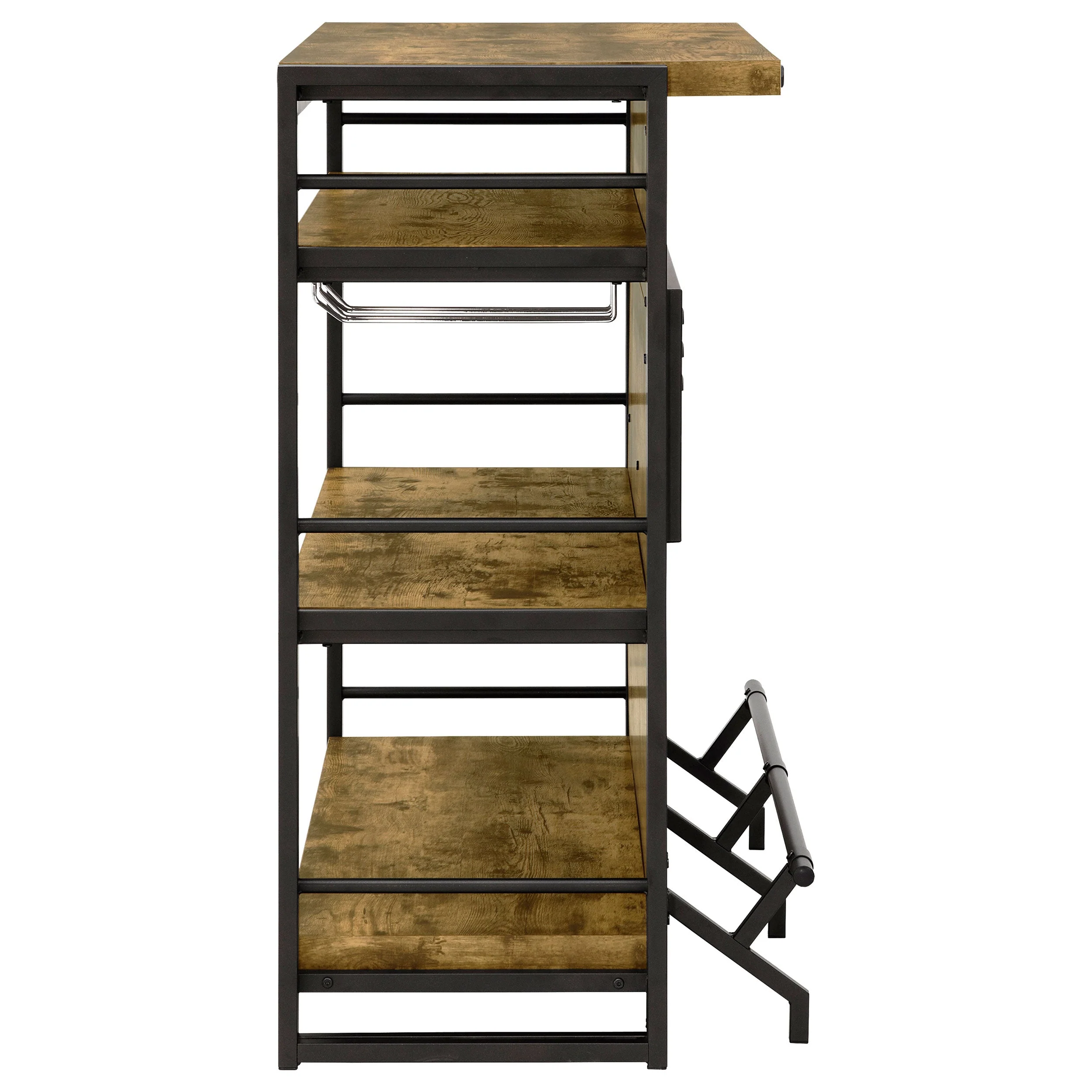 Renaldi 3-shelf Home Bar Wine Cabinet Rustic Nutmeg - Image 8