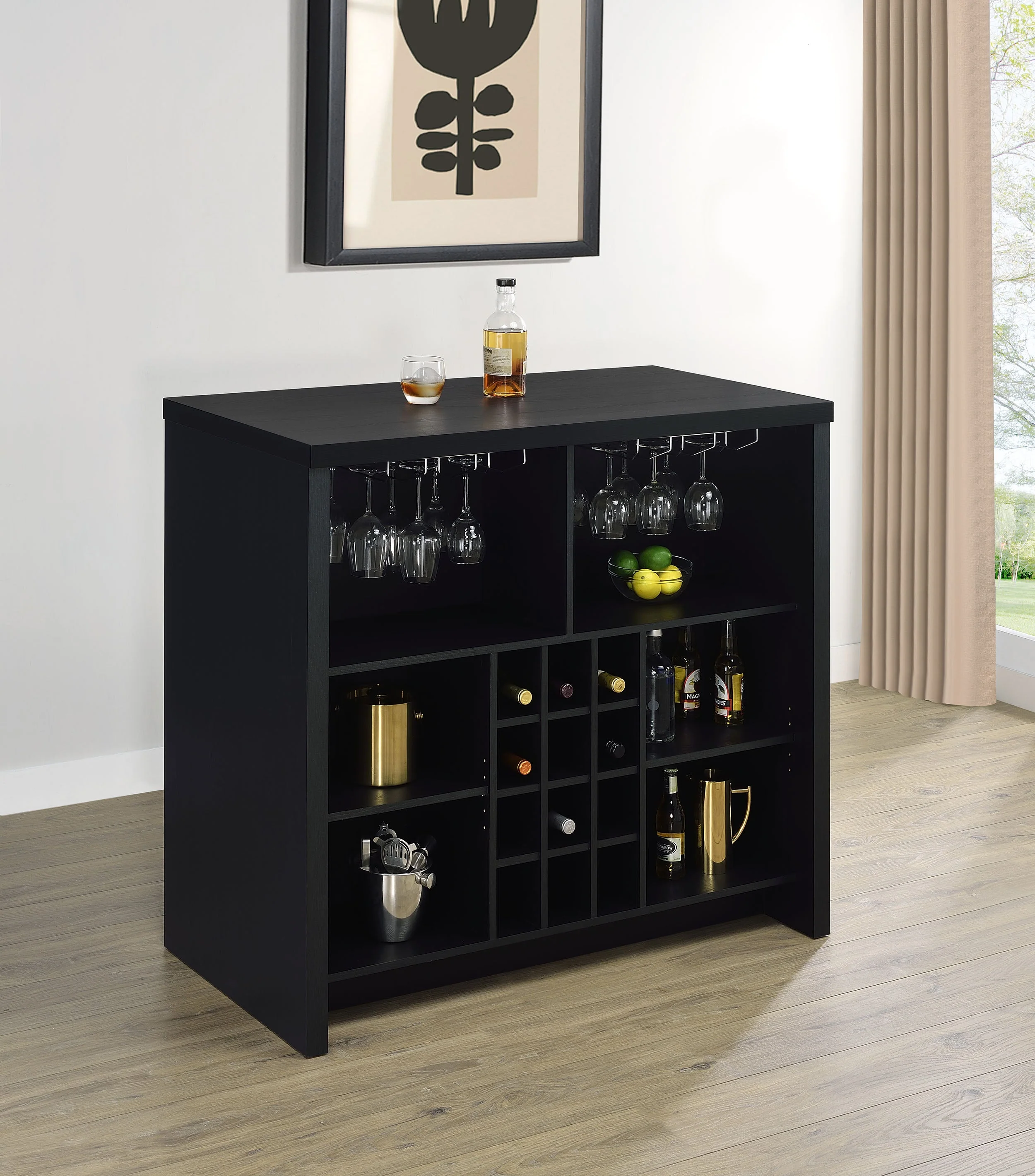 Topanga Engineered Wood Freestanding Home Bar - Image 10