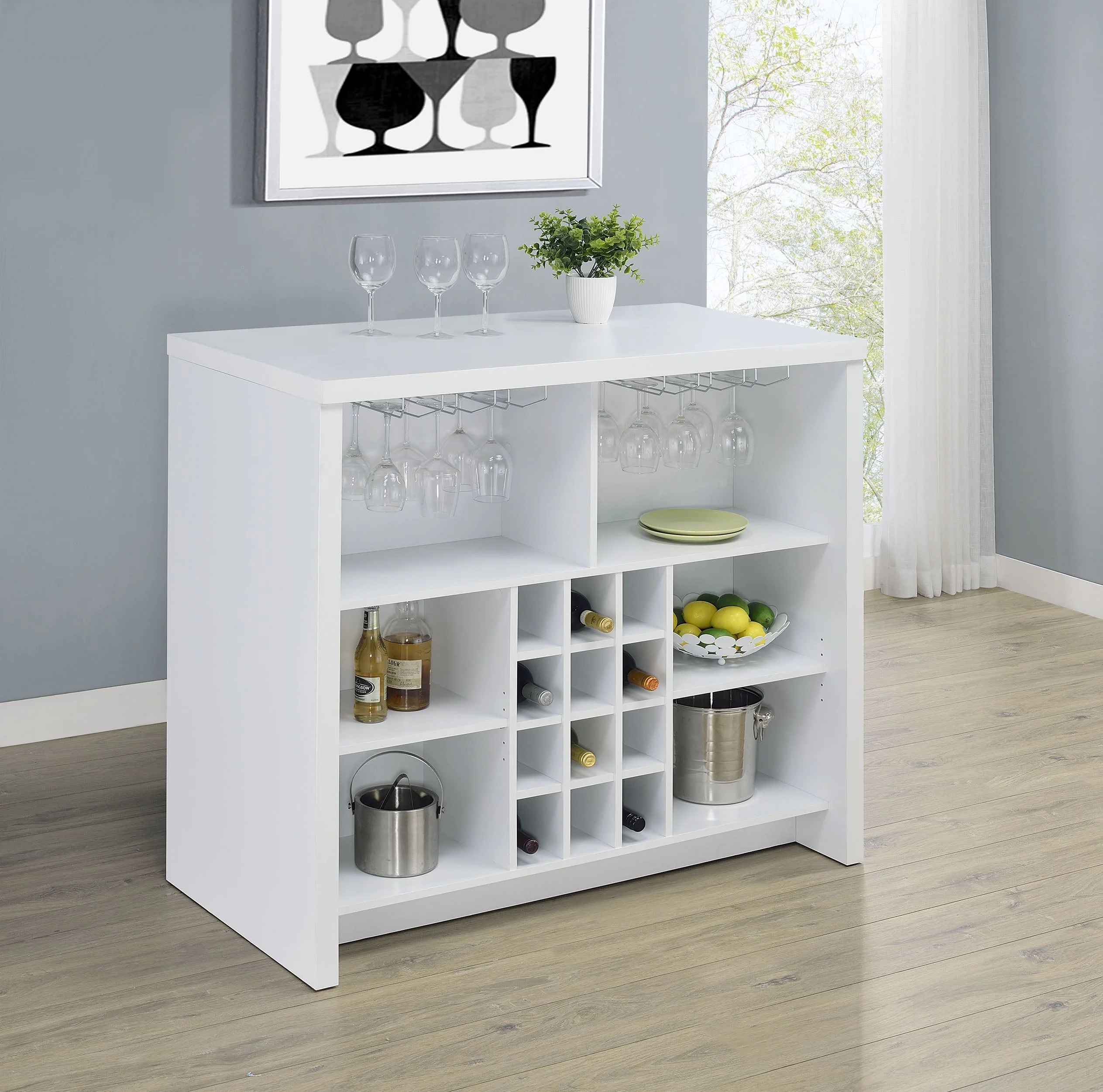 Topanga Engineered Wood Freestanding Home Bar - Image 12
