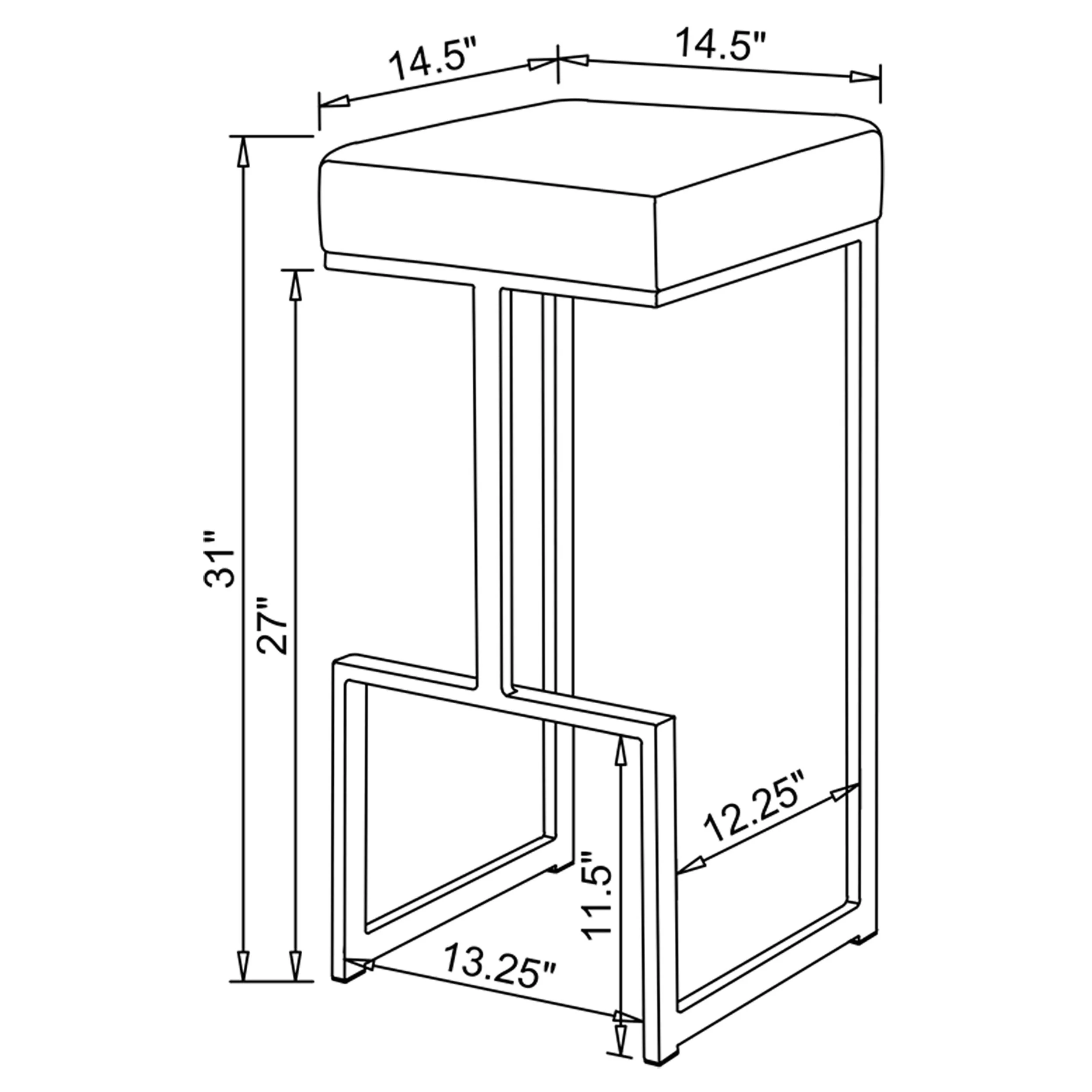 Gervase Square Bar Stool - Image 14