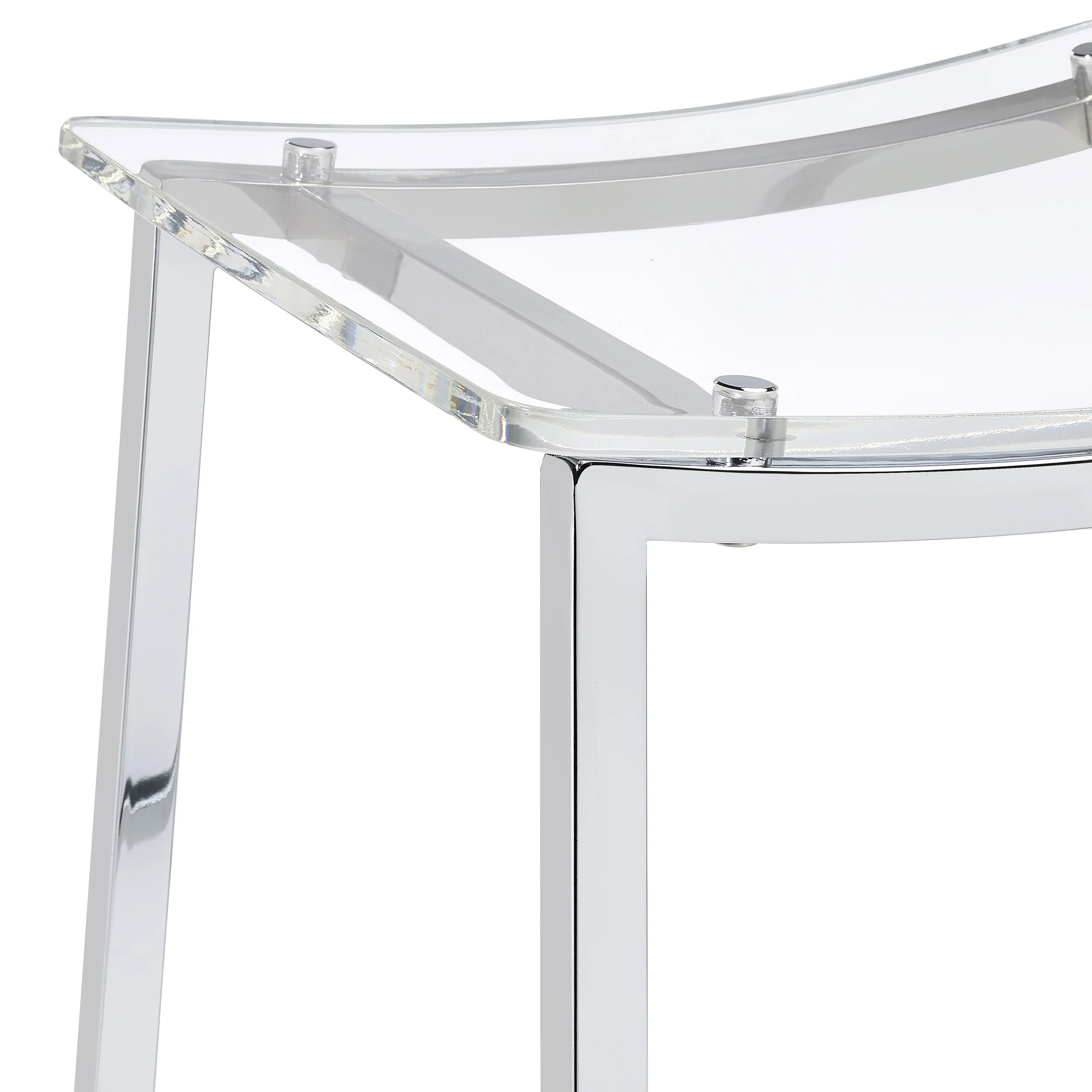 Jovani Acrylic Backless Bar Stool Chrome (Set of 2) - Image 8