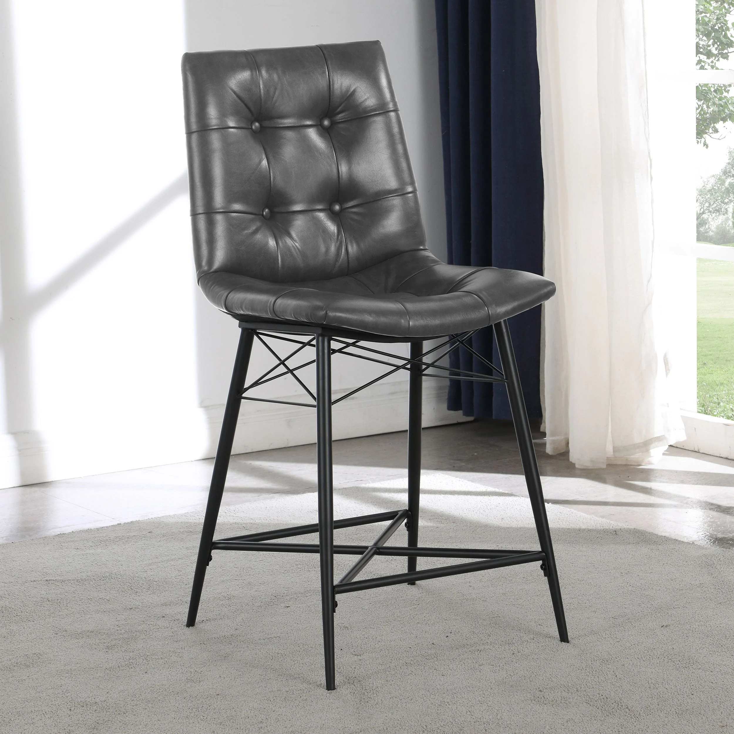 Aiken Upholstered Tufted Counter Chair (Set of 2) - Image 5