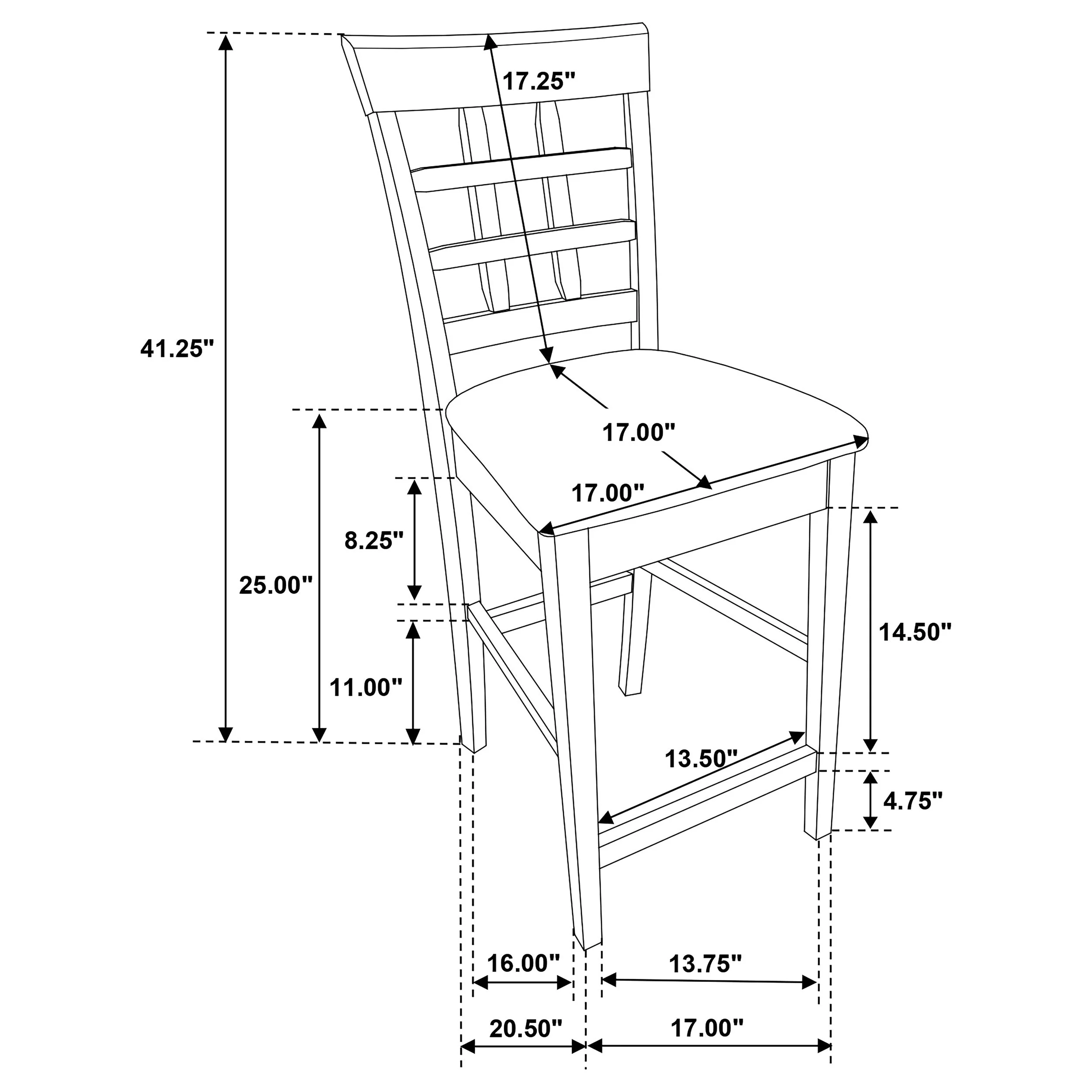 Gabriel Lattice Back Counter Chair Cappuccino (Set of 2) - Image 12