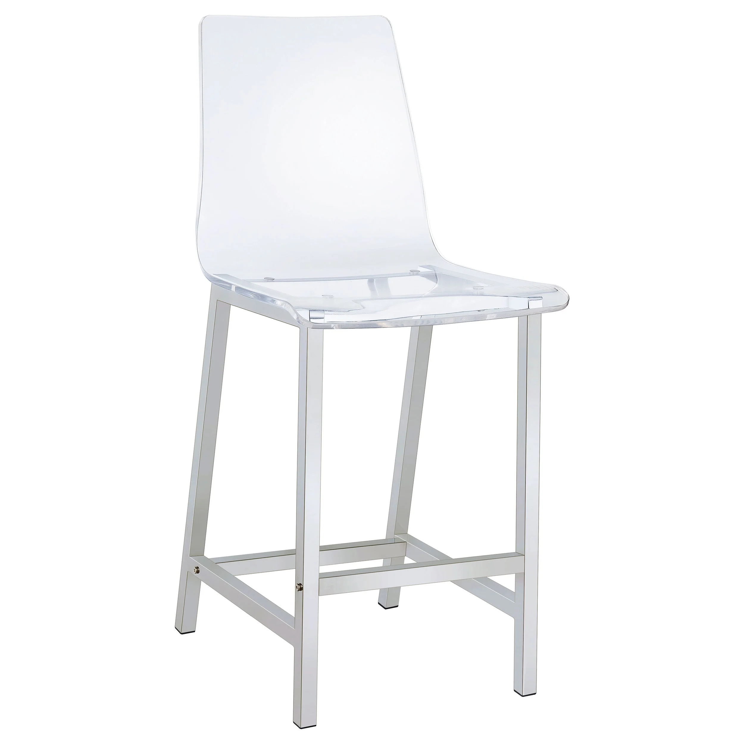 Juelia Clear Acrylic Counter Chair Chrome (Set of 2) - Image 4