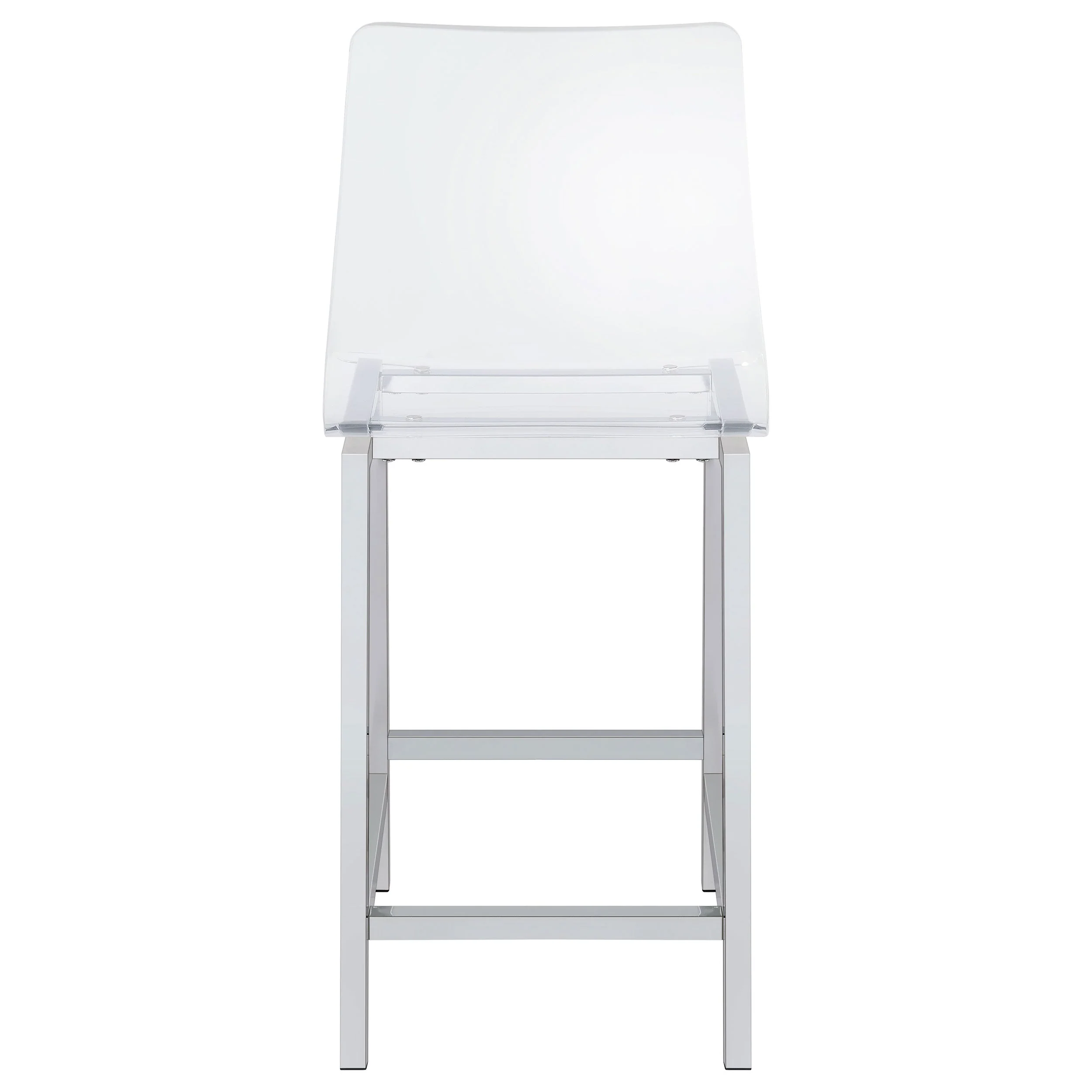 Juelia Clear Acrylic Counter Chair Chrome (Set of 2) - Image 9