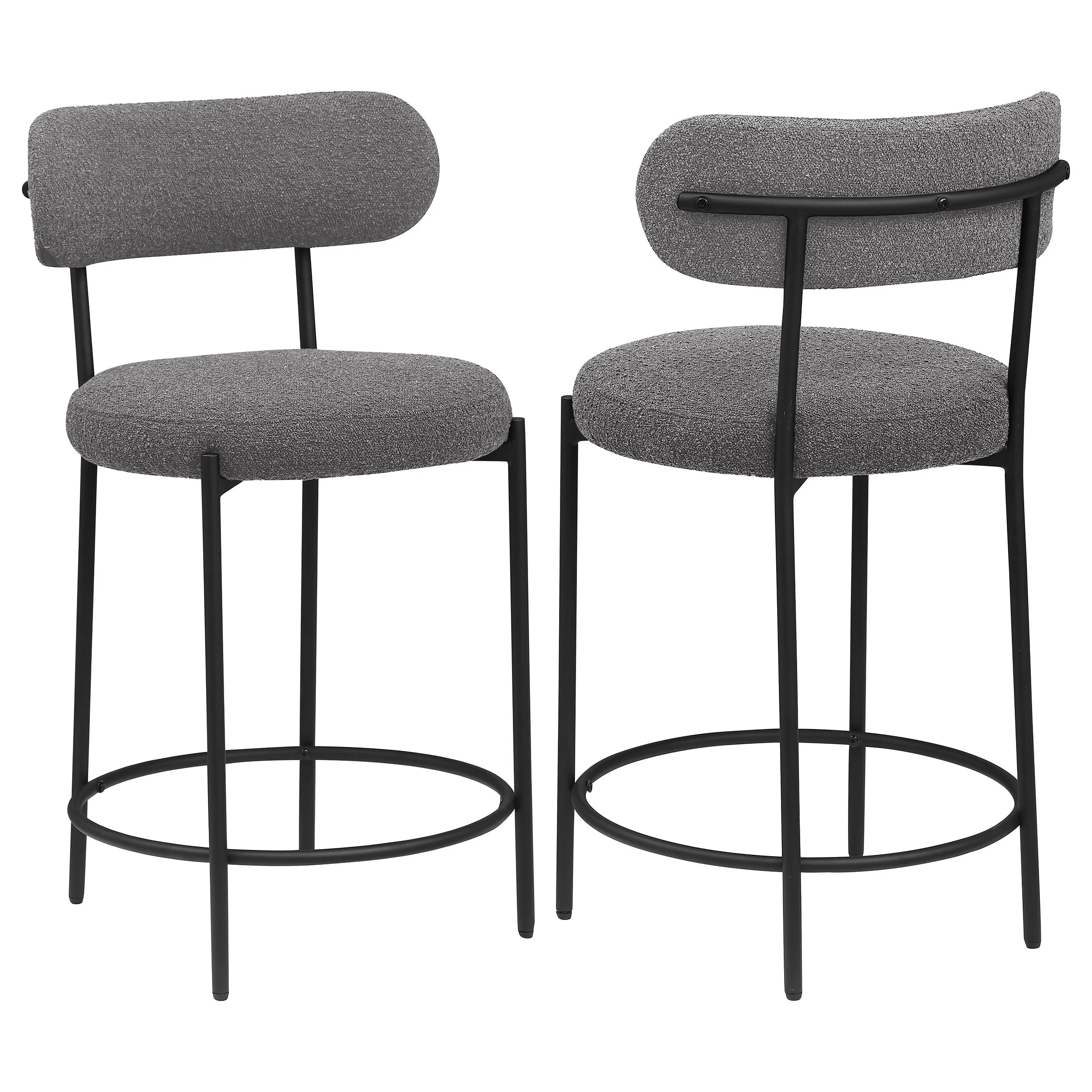 Viola Boucle Upholstered Counter Chair Grey (Set of 2) - Image 2