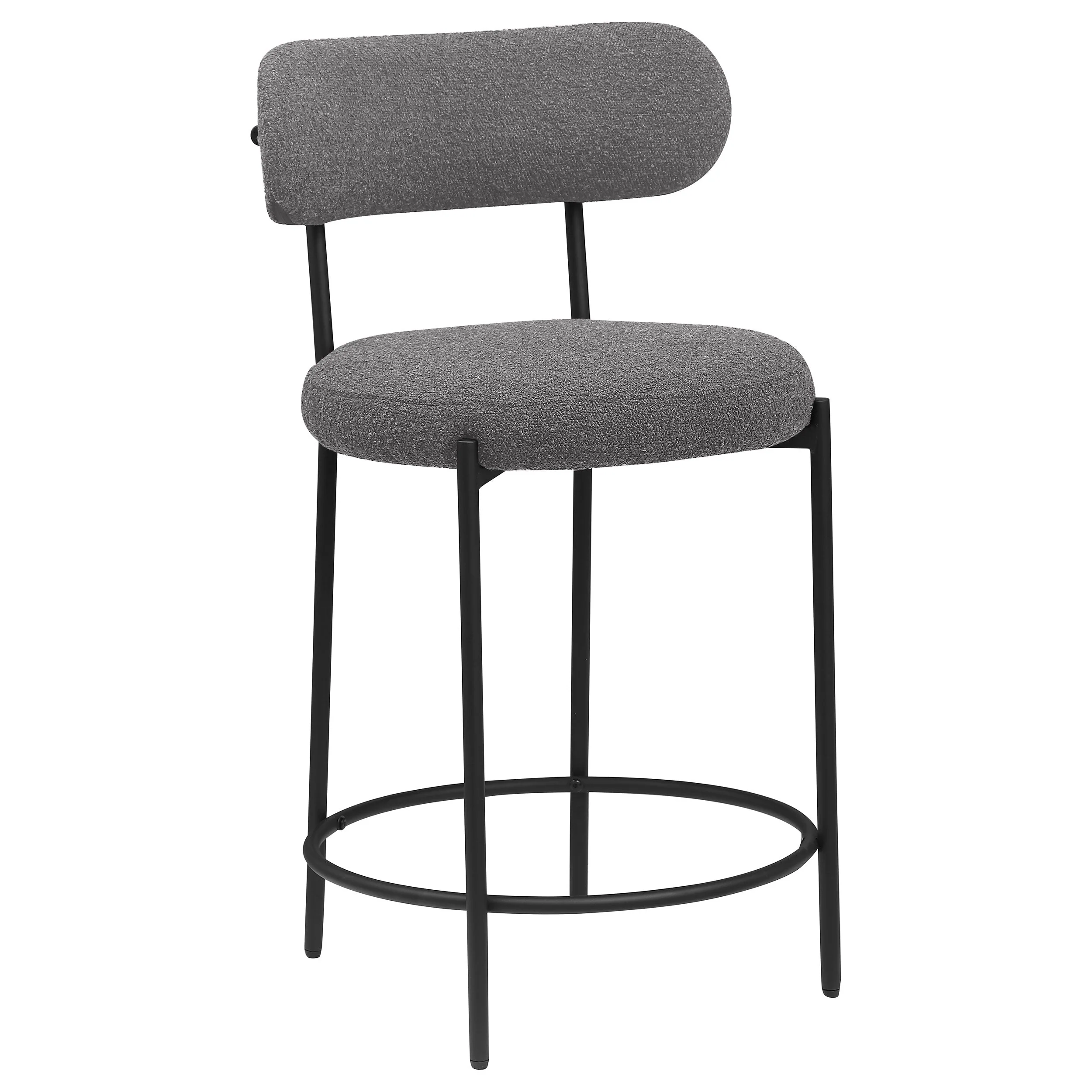 Viola Boucle Upholstered Counter Chair Grey (Set of 2) - Image 4