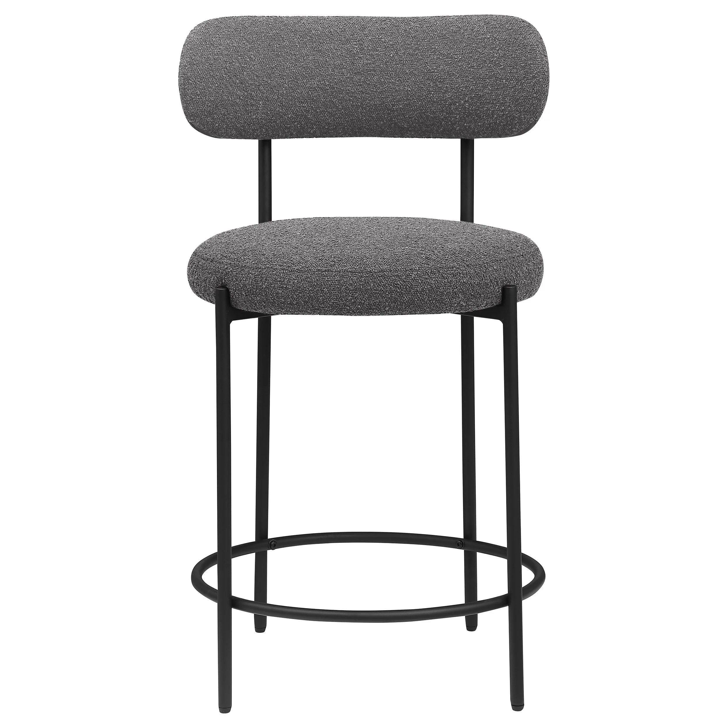 Viola Boucle Upholstered Counter Chair Grey (Set of 2) - Image 5