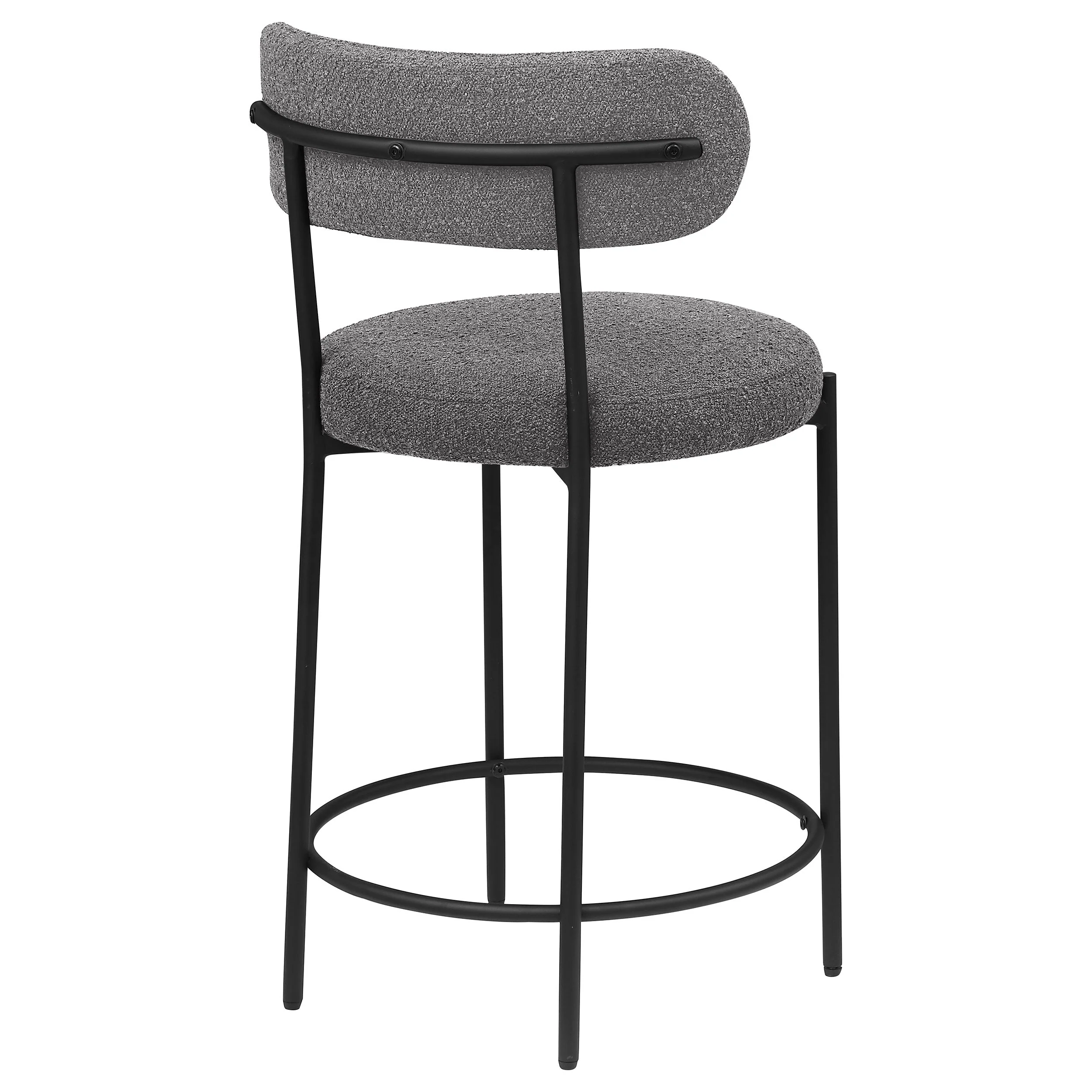 Viola Boucle Upholstered Counter Chair Grey (Set of 2) - Image 9