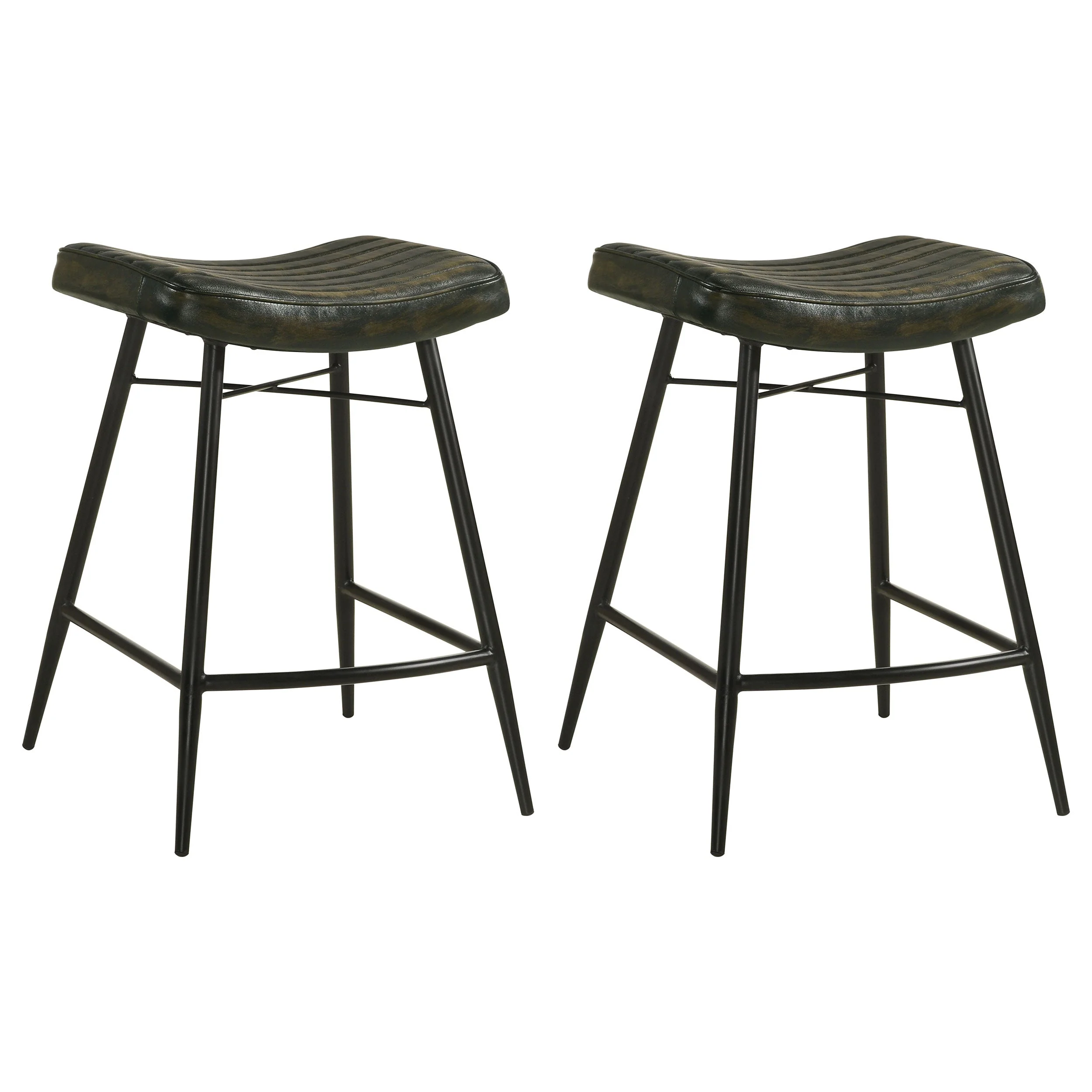 Bayu Leather Upholstered Counter Stool (Set of 2) - Image 3