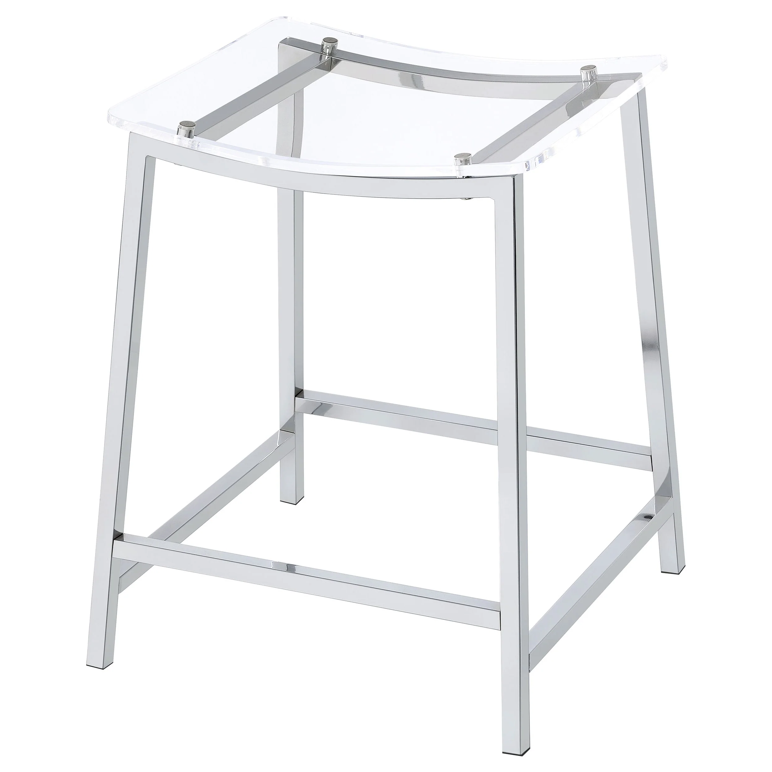 Jovani Acrylic Backless Counter Stool Chrome (Set of 2) - Image 6