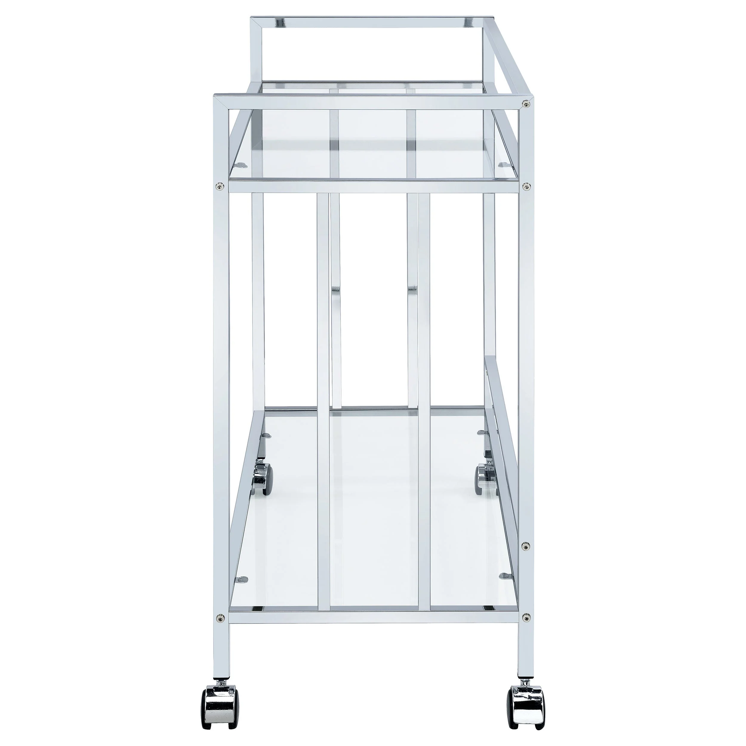 Cara 2-tier Rectangular Glass Shelf Metal Bar Cart Brass - Image 10