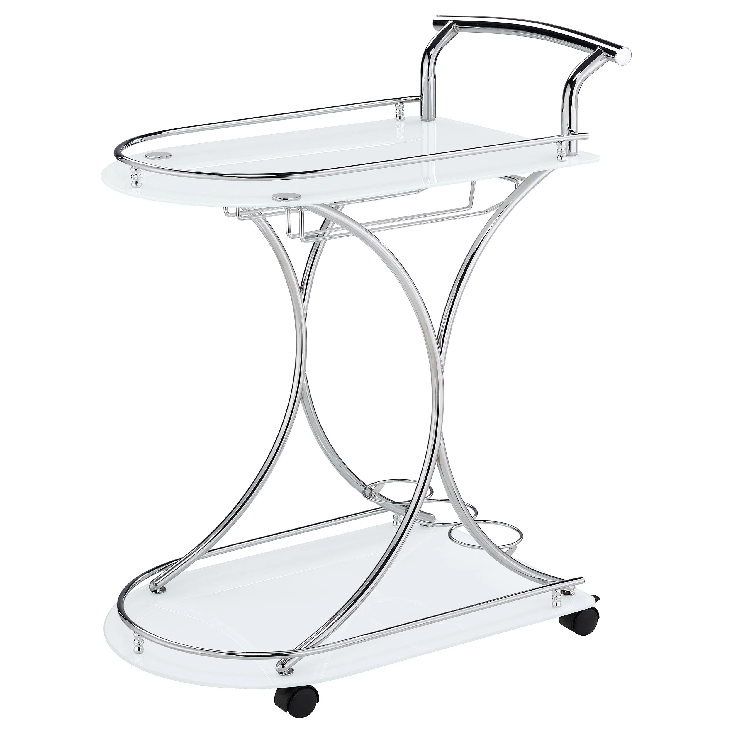Elfman 2-tier Glass Shelf Metal Bar Cart - Image 10