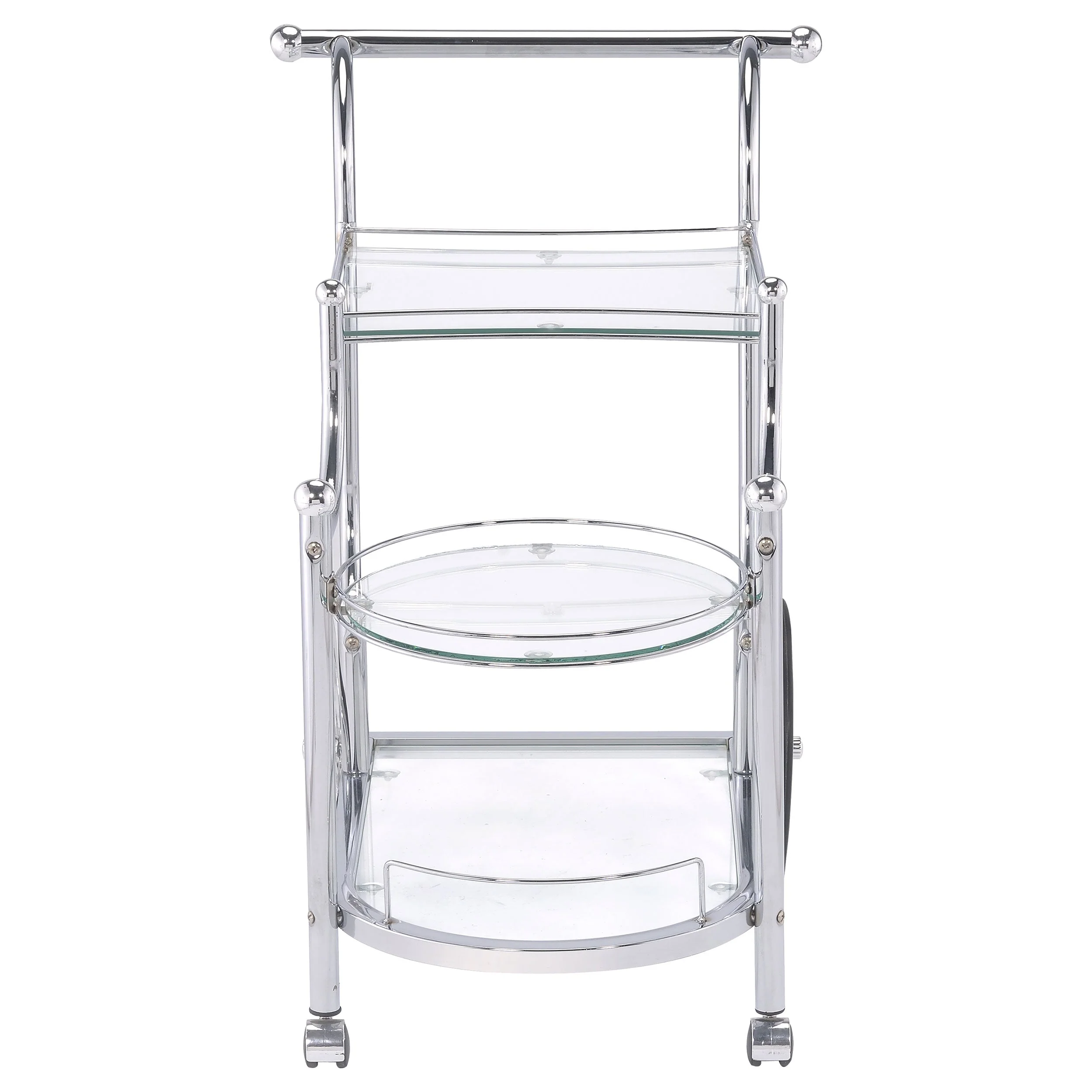 Sarandon 3-tier Glass Shelf Metal Bar Cart Chrome - Image 4