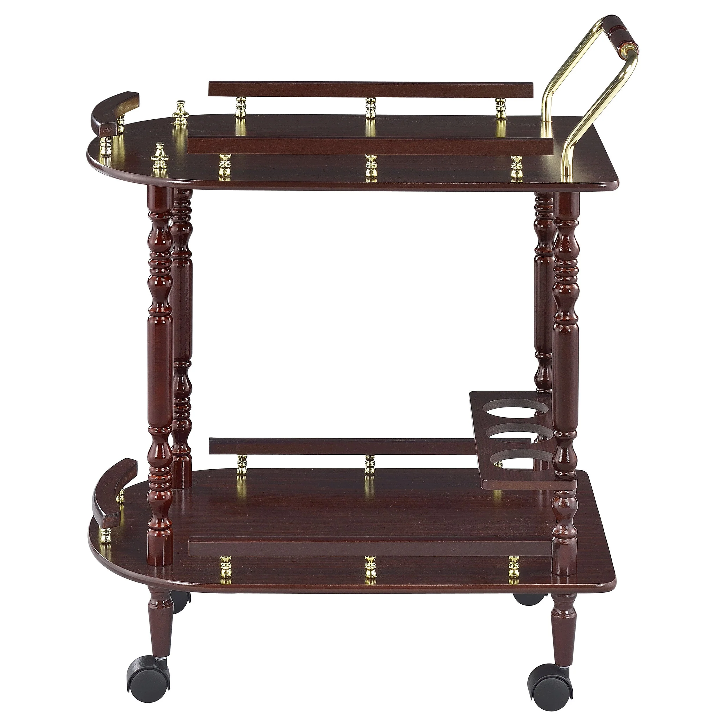 Palmer 2-tier Rectangular Wood Bar Cart Merlot - Image 6