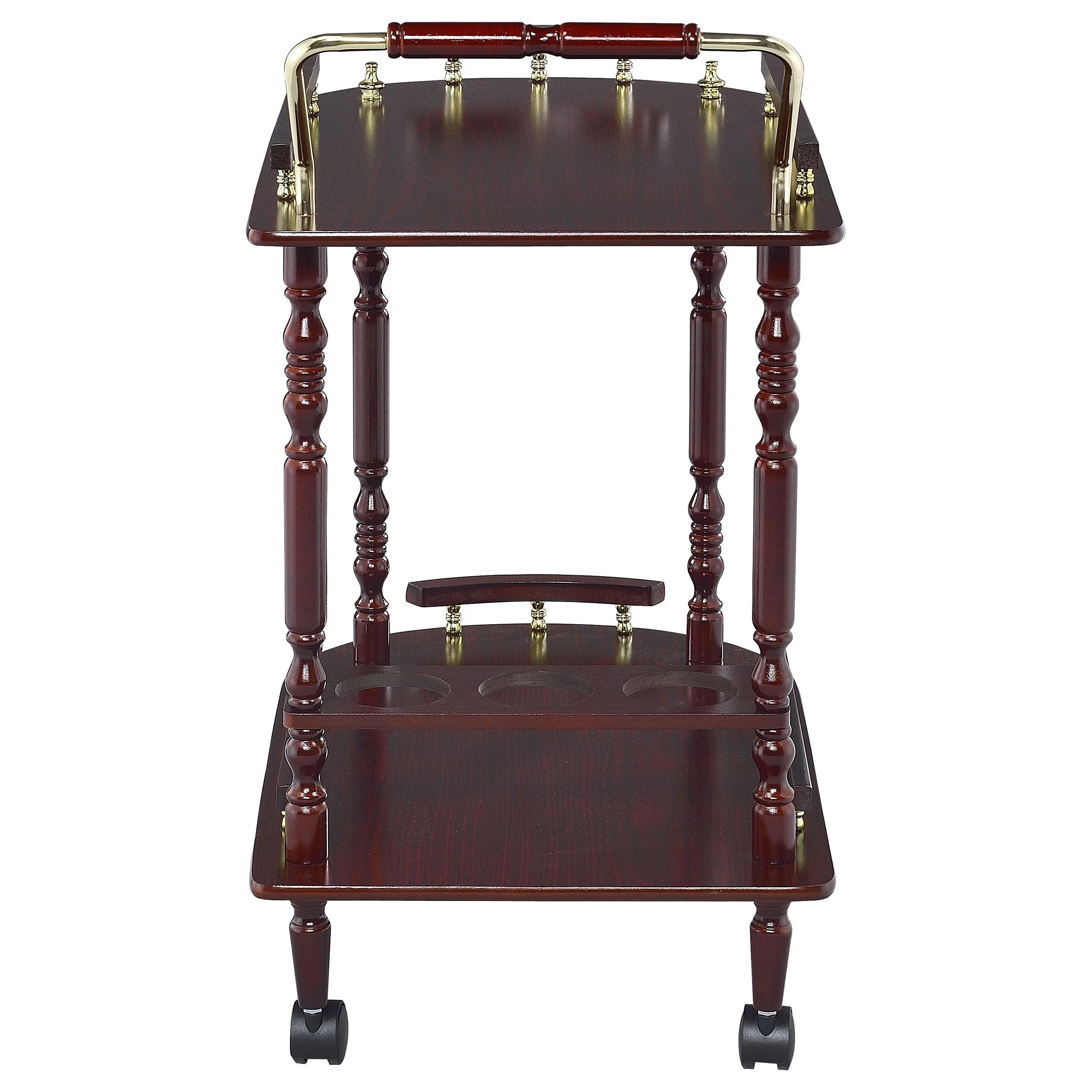 Palmer 2-tier Rectangular Wood Bar Cart Merlot - Image 7